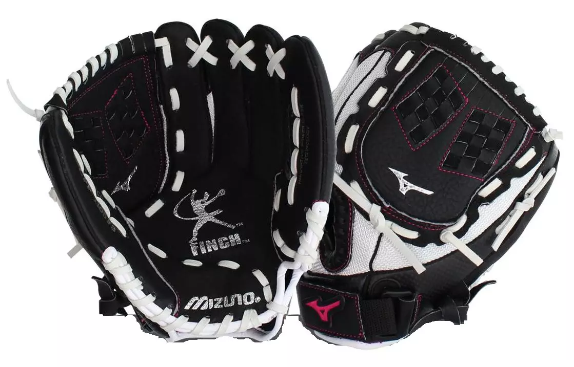 Mizuno Prospect Finch Series 11" Softball Fielders Glove - WHITE/BLACK/PINK