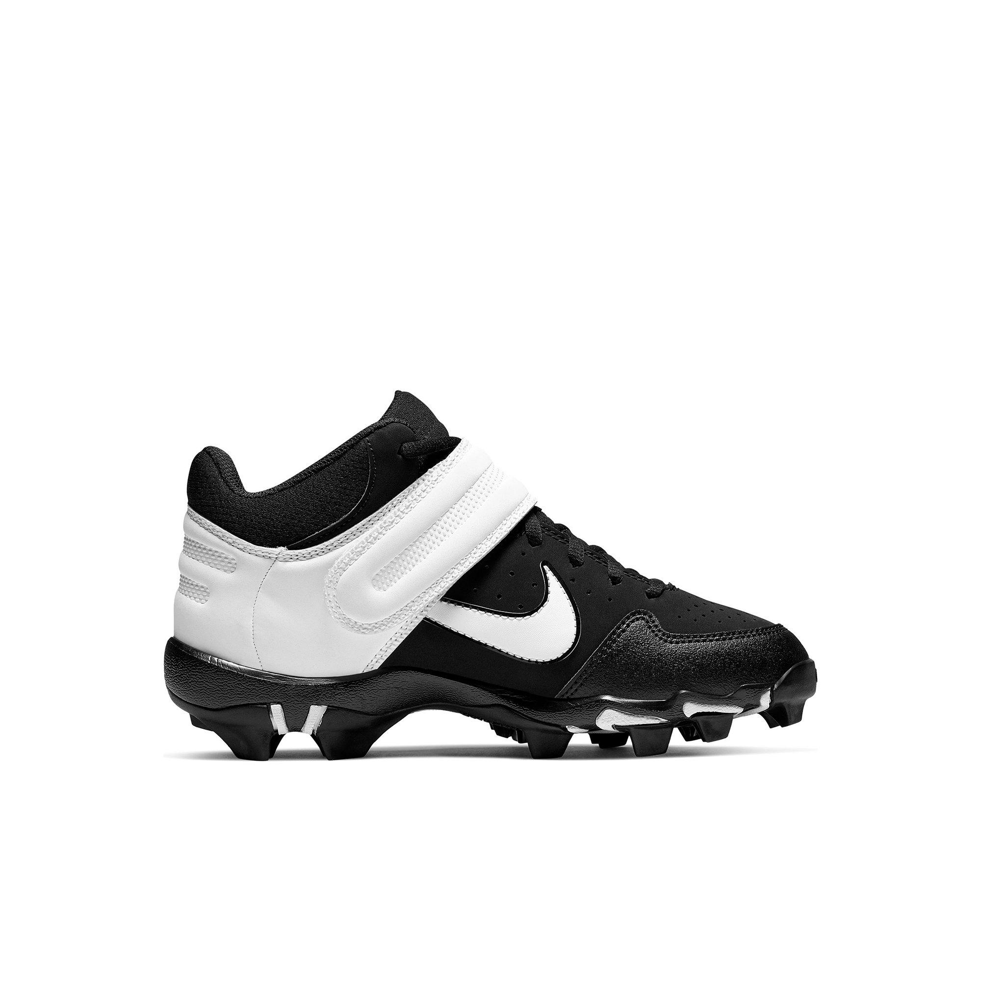 Nike Alpha Huarache Varsity Keystone Mid Black White Preschool Kids Baseball Cleat