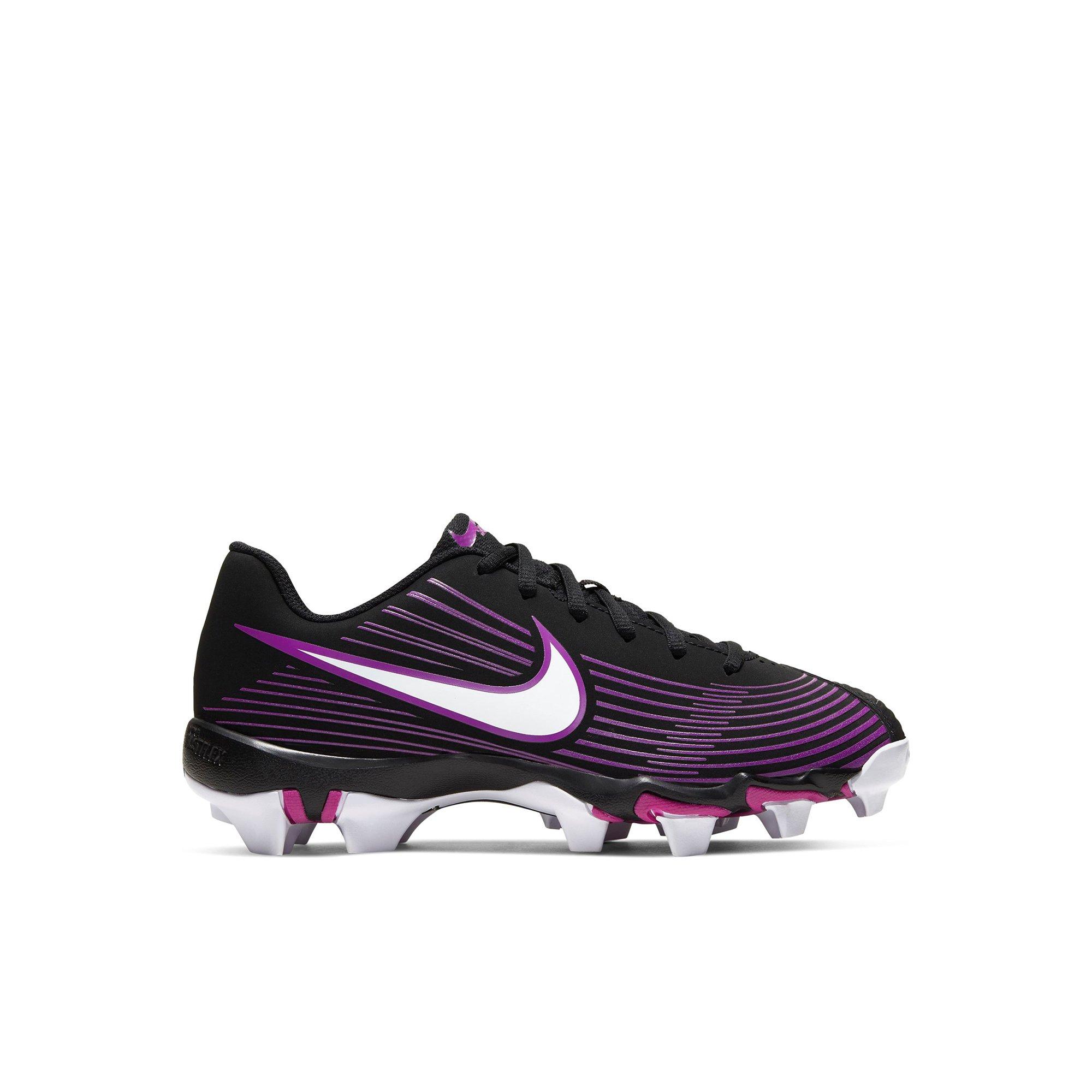 purple and black baseball cleats