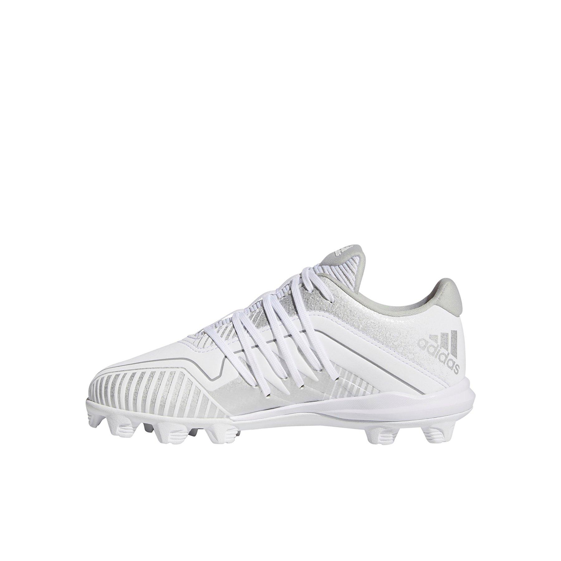 adidas Afterburner 6 "White/Grey" Preschool Kids' Baseball Cleat - WHITE/GREY Thumbnail View 2