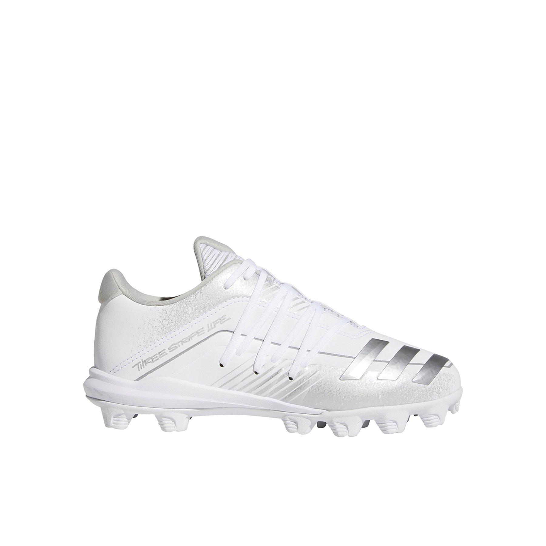 adidas Afterburner 6 "White/Grey" Preschool Kids' Baseball Cleat - WHITE/GREY Thumbnail View 1