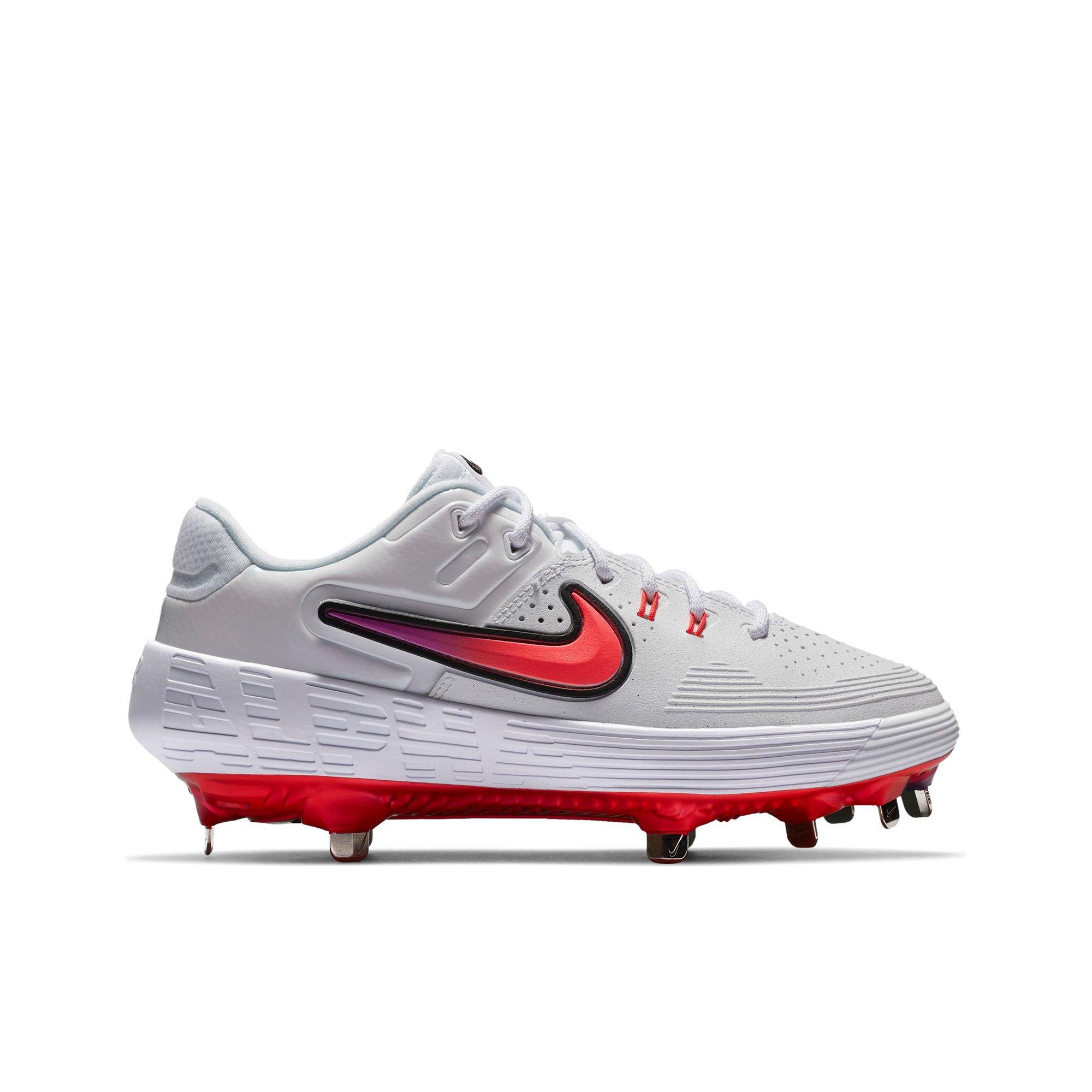 orange and white cleats