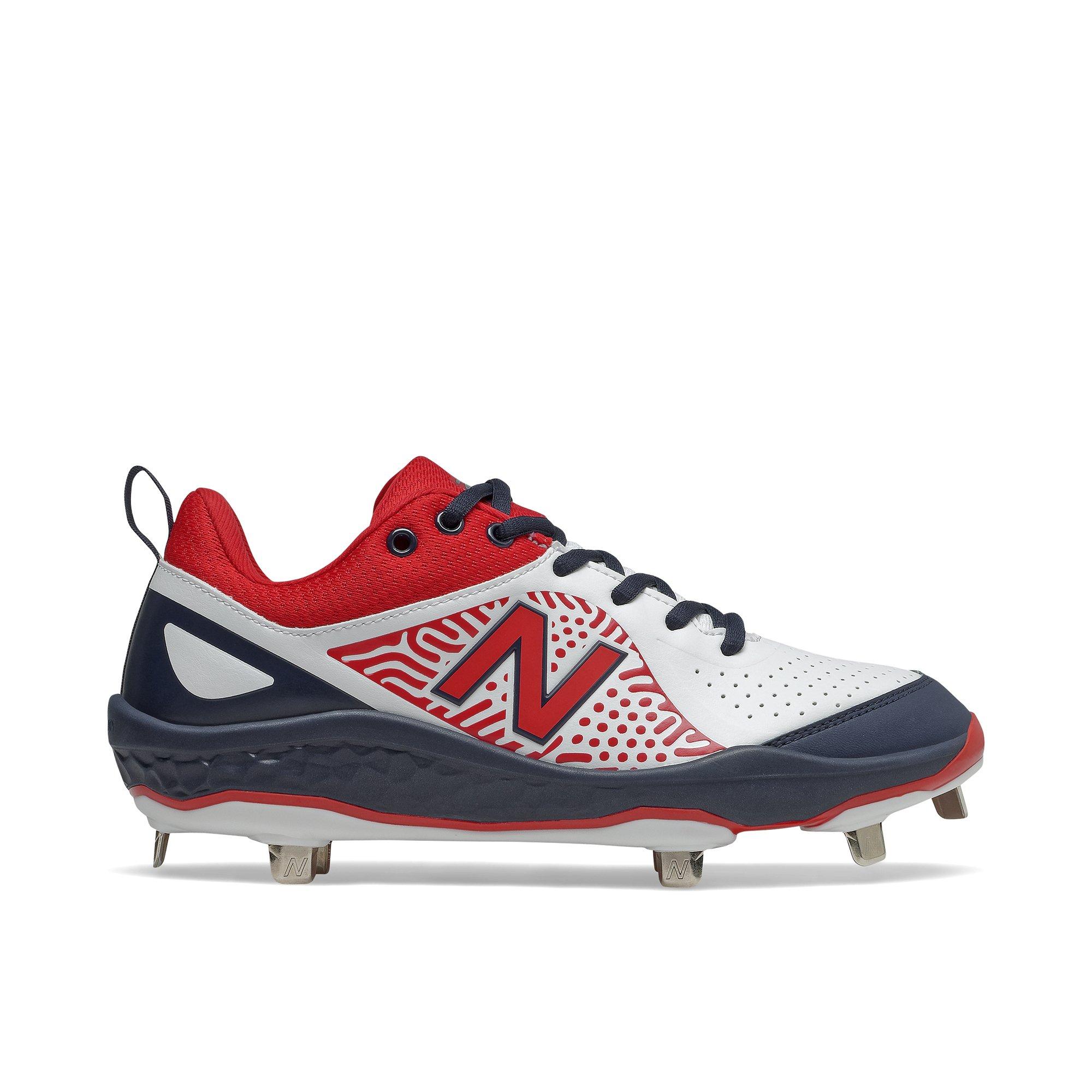 New balance red 2025 white and blue cleats