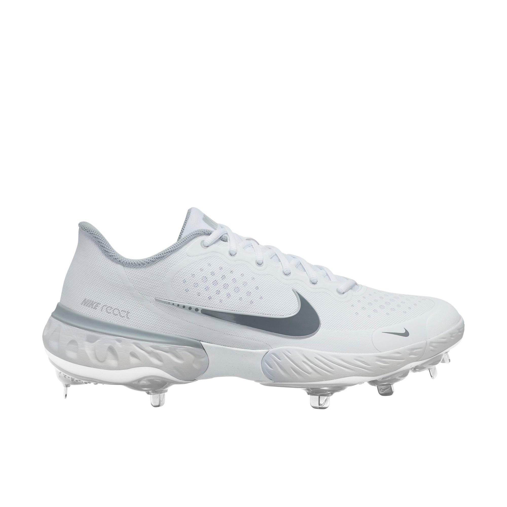 Men's Nike Alpha Huarache Elite 3 Low Metal Baseball Cleats, 7.5, White