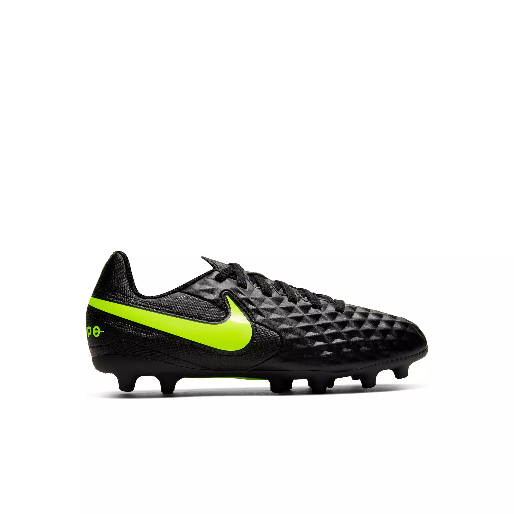 Nike Jr Tiempo Legend 8 Club "Black/Volt" Preschool Kids' Soccer Cleat - BLACK/VOLT