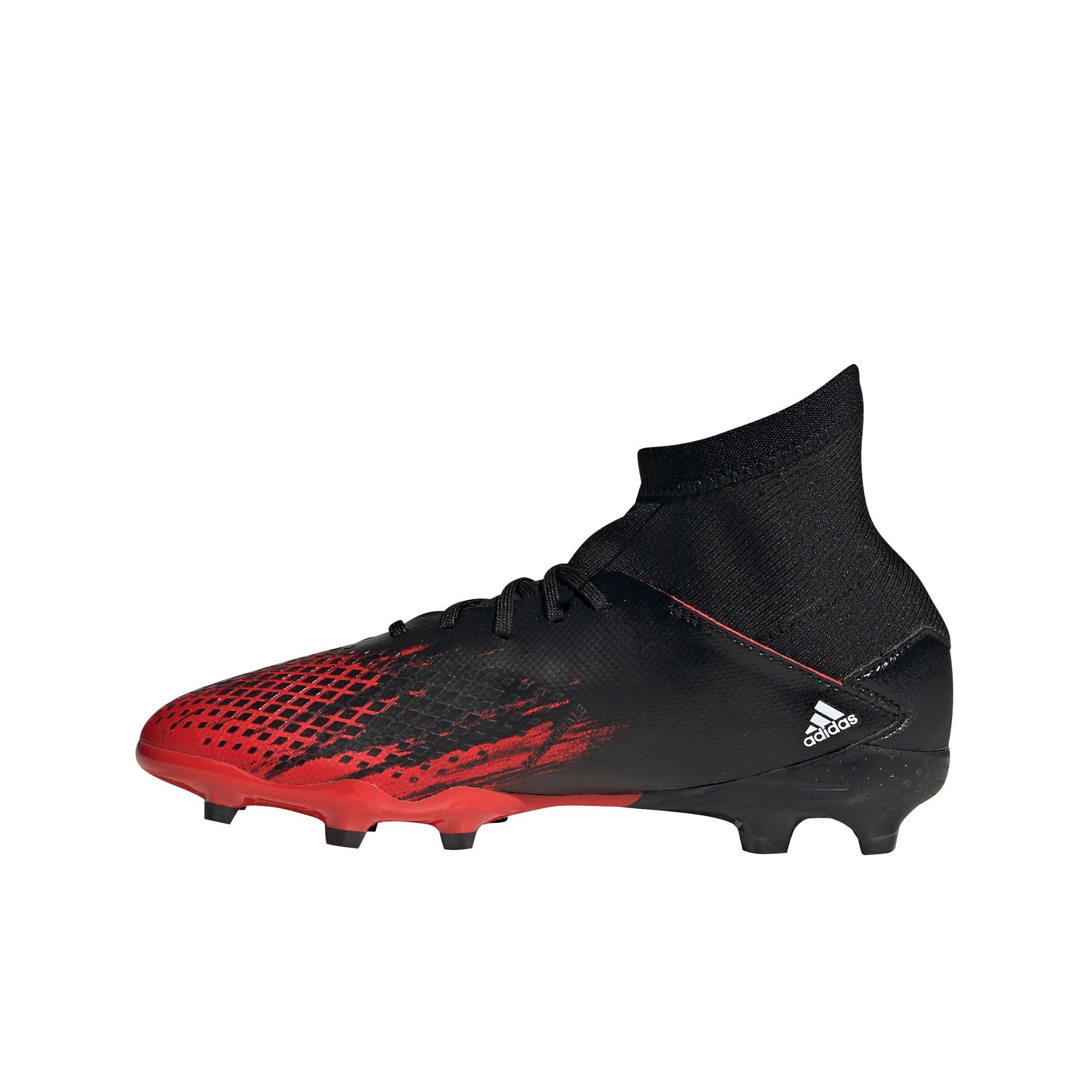 red and black soccer cleats