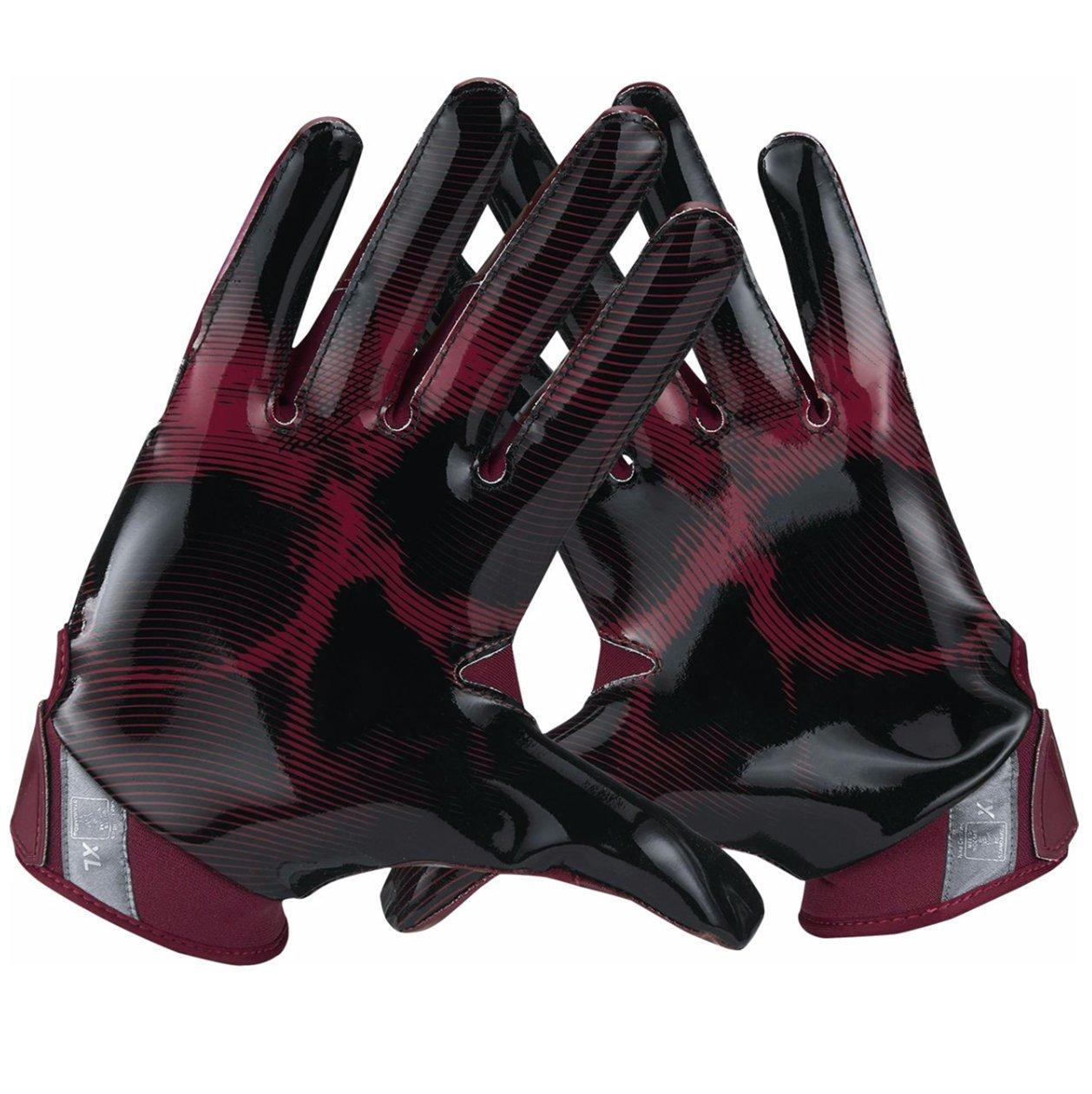 maroon nike football gloves