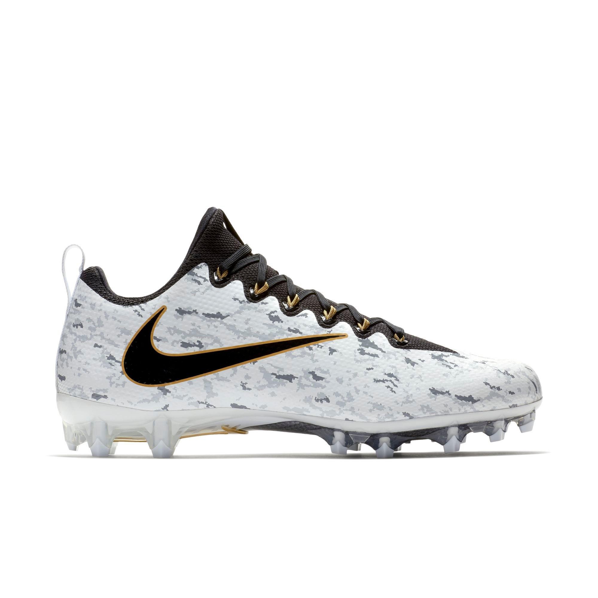 white and gold football cleats nike