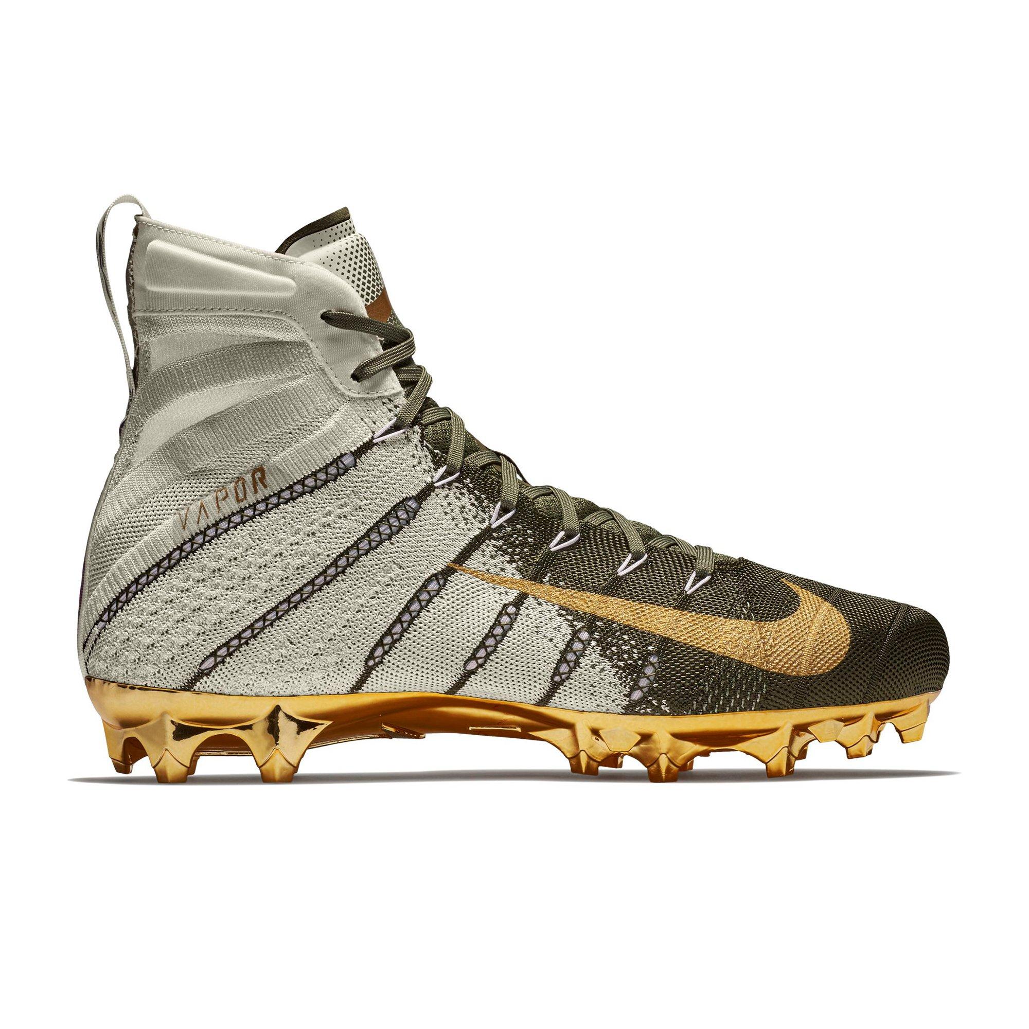 gold nike football cleats