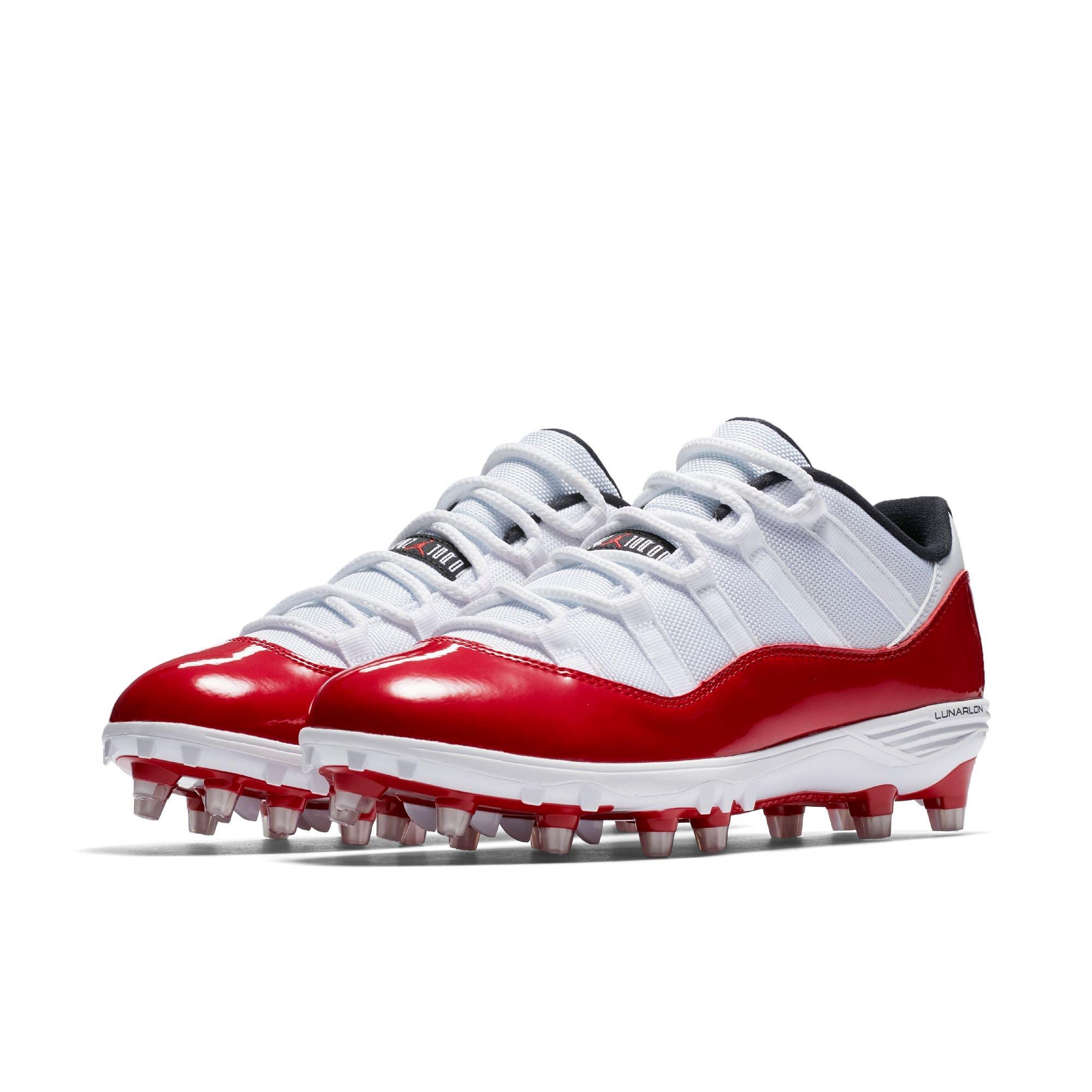 red and white jordan football cleats