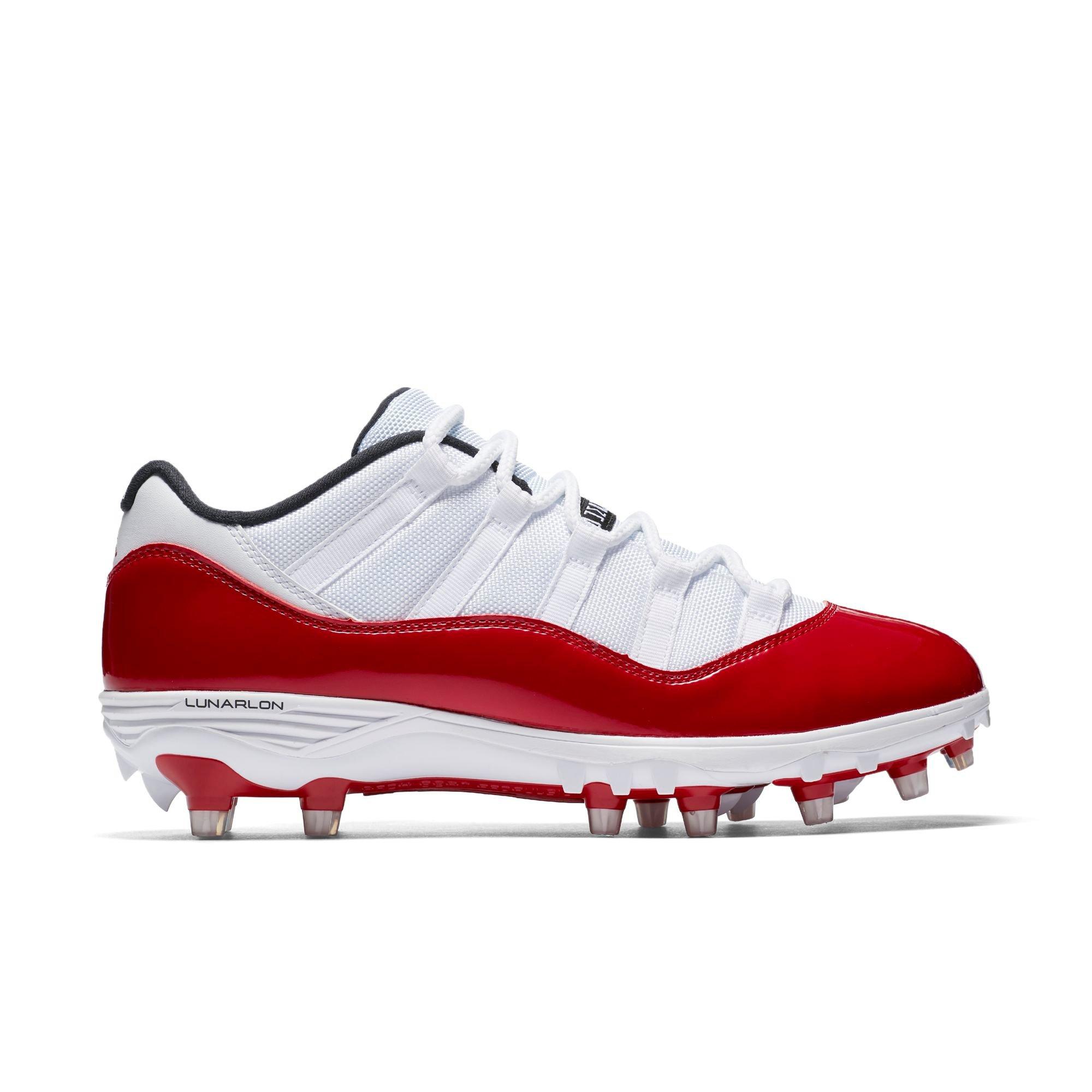 white and red football cleats
