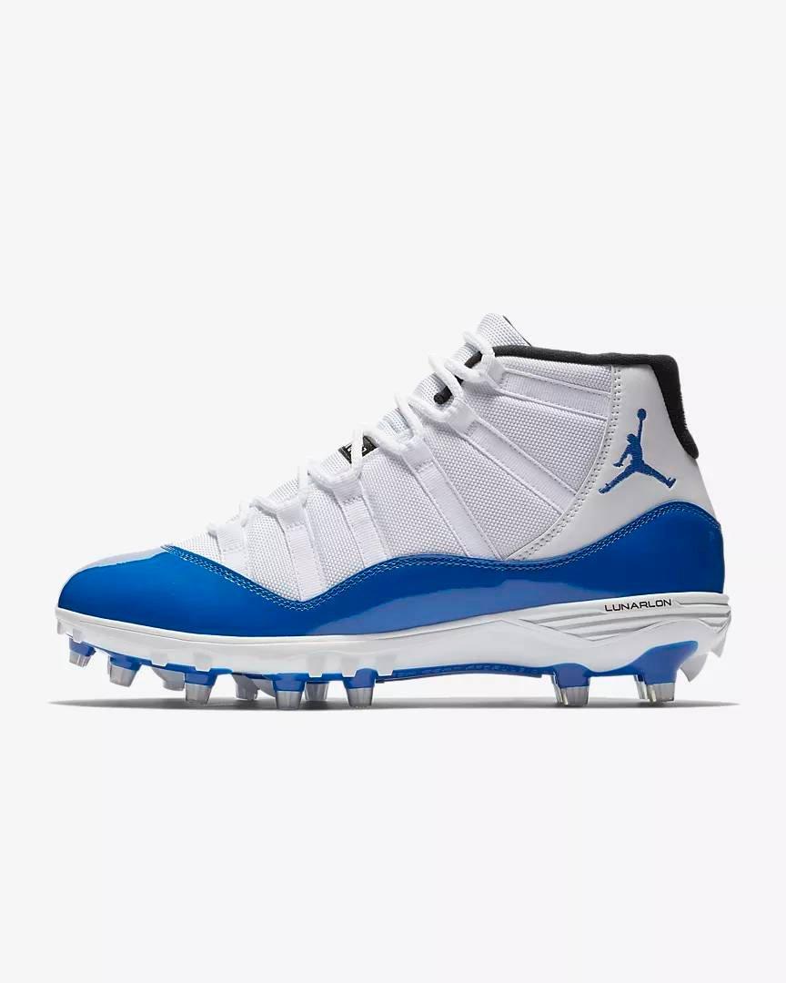 all white jordan 11 football cleats