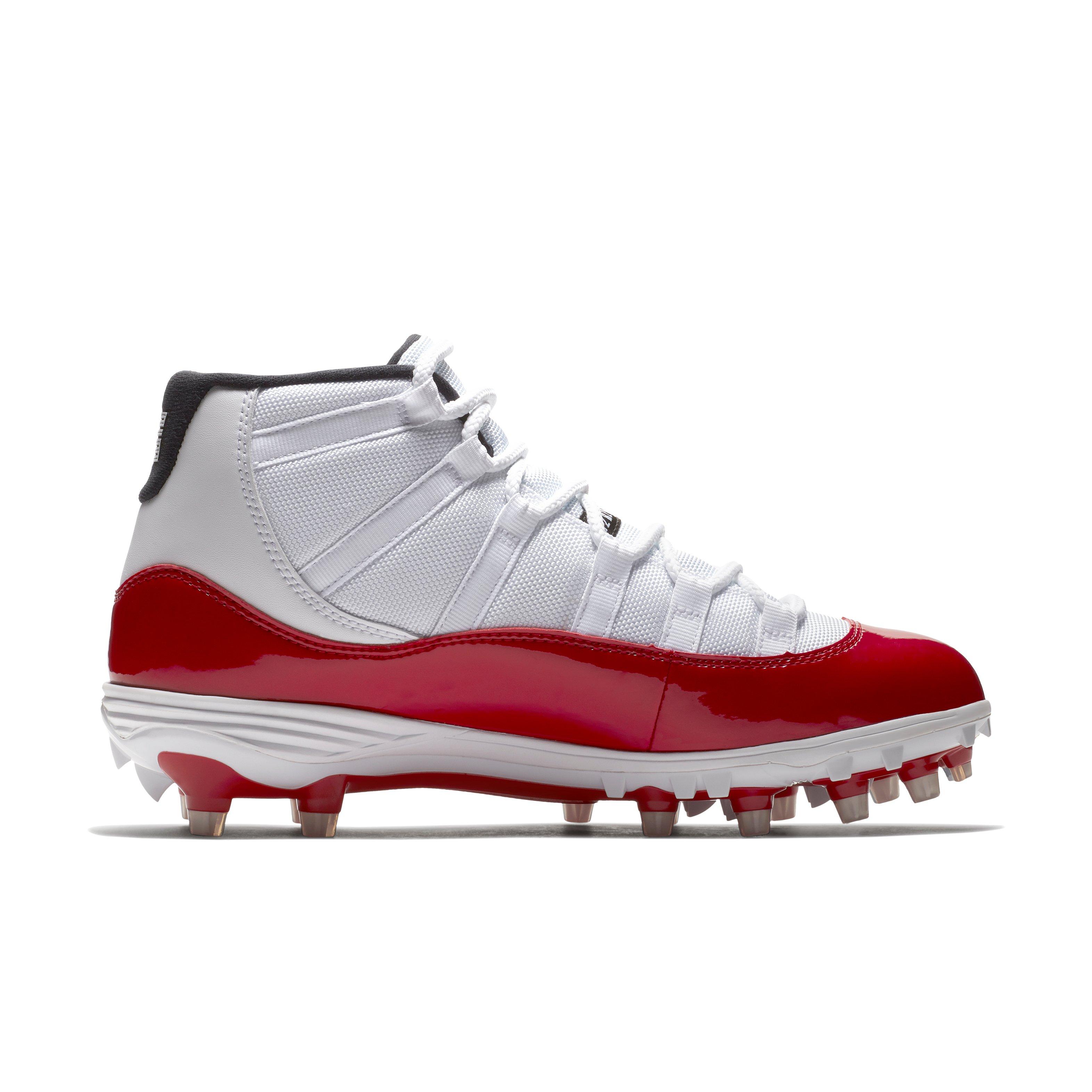 jordan 11 football cleats red