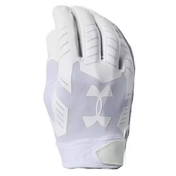 Under Armour UA 6 Men's Football Gloves - WHITE/GREY