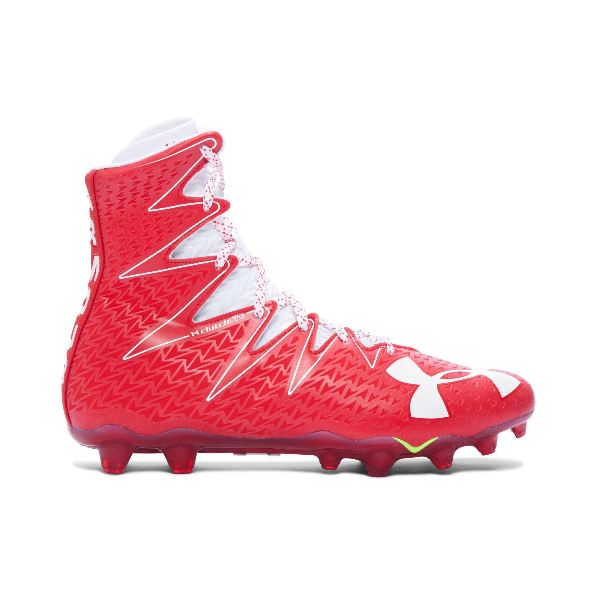 under armour red white and blue football cleats