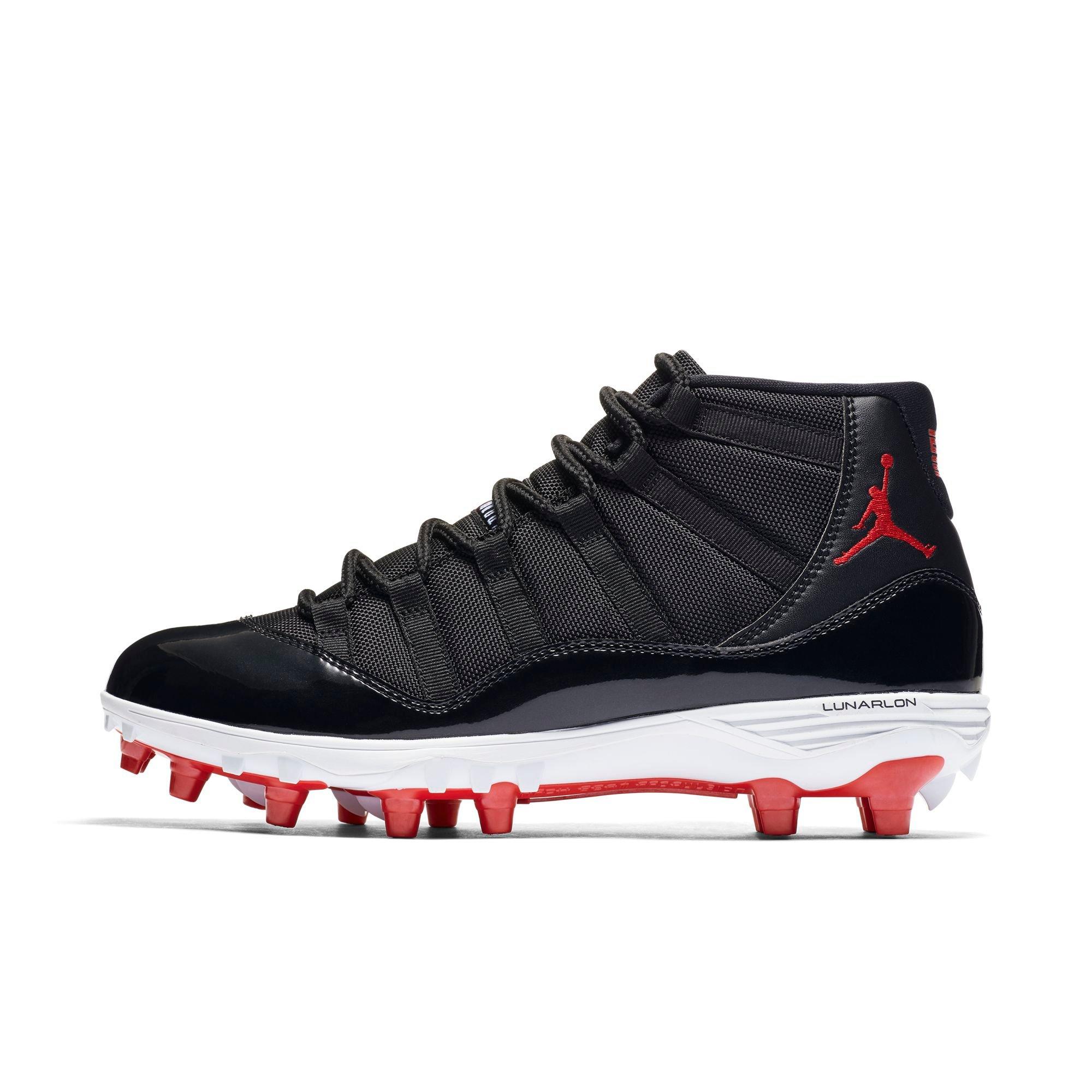 jordan 11 football cleats red