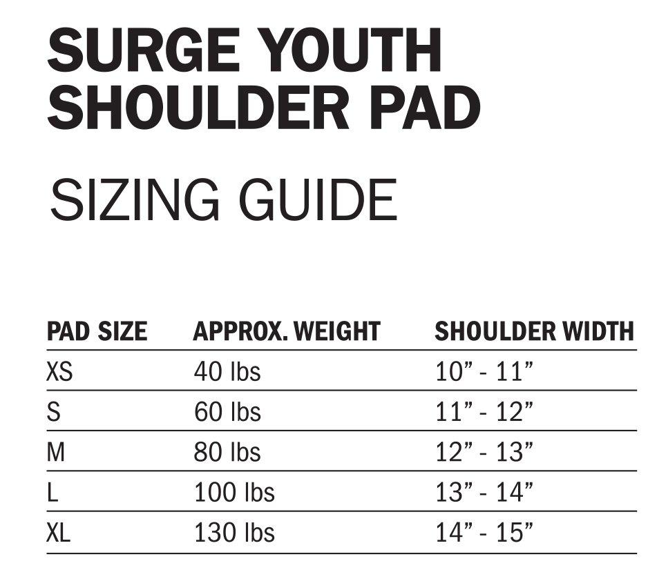 SURGE X-LARGE, Surge, Youth, Shoulder Pads, Open Catalogue