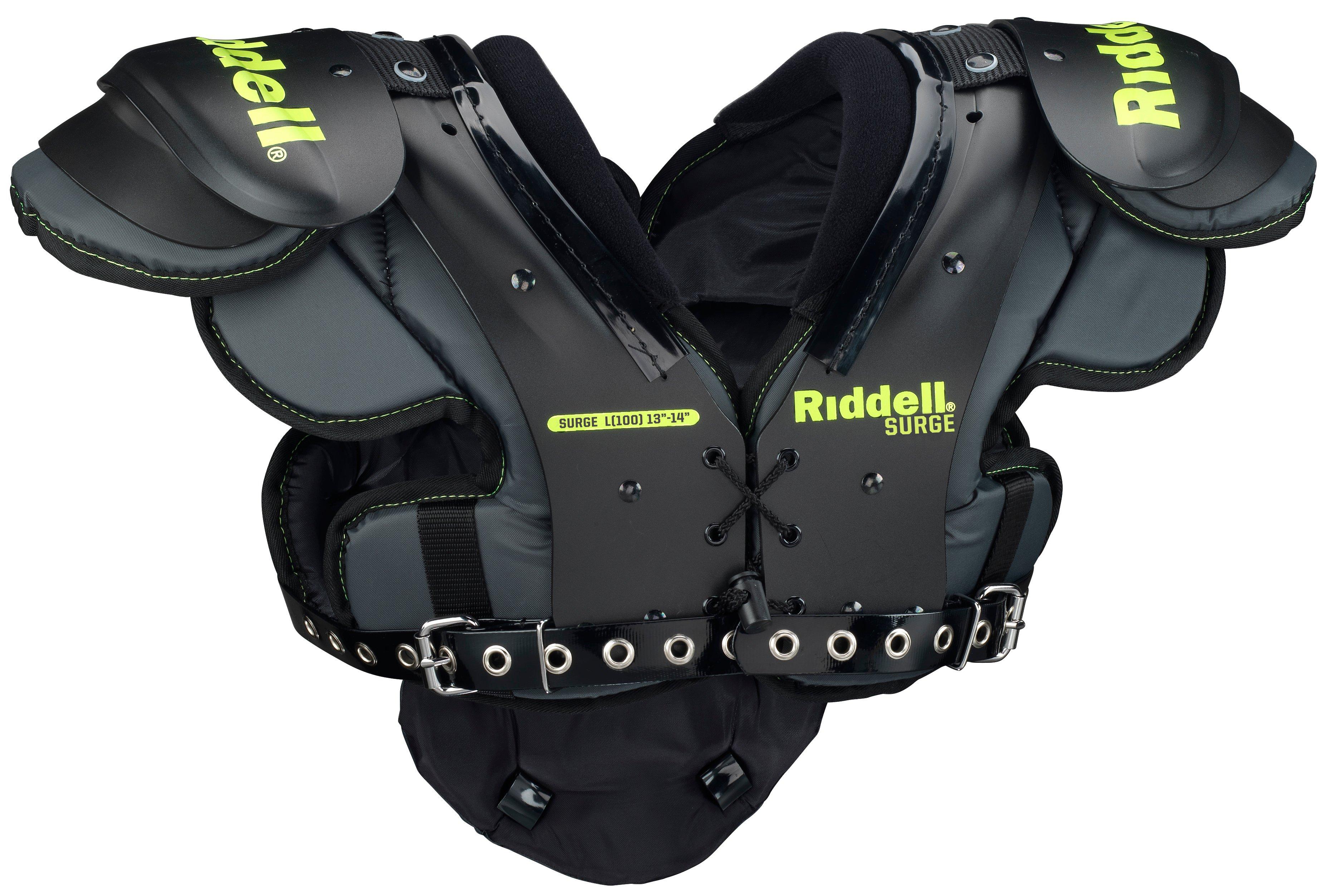 Riddell Surge Youth Football Shoulder Pad, Black/Volt, Medium