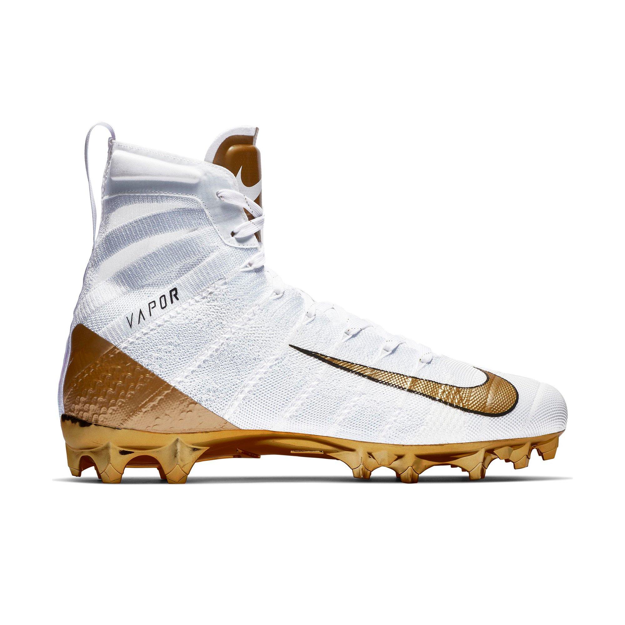 nike vapor white and gold cleats