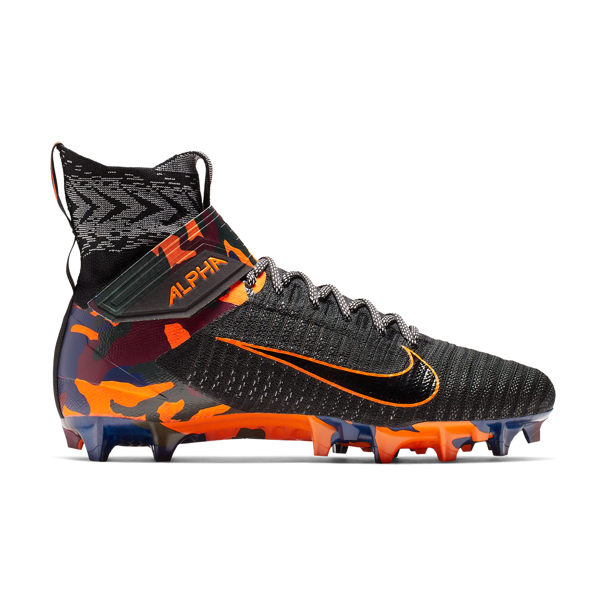 orange and black football cleats