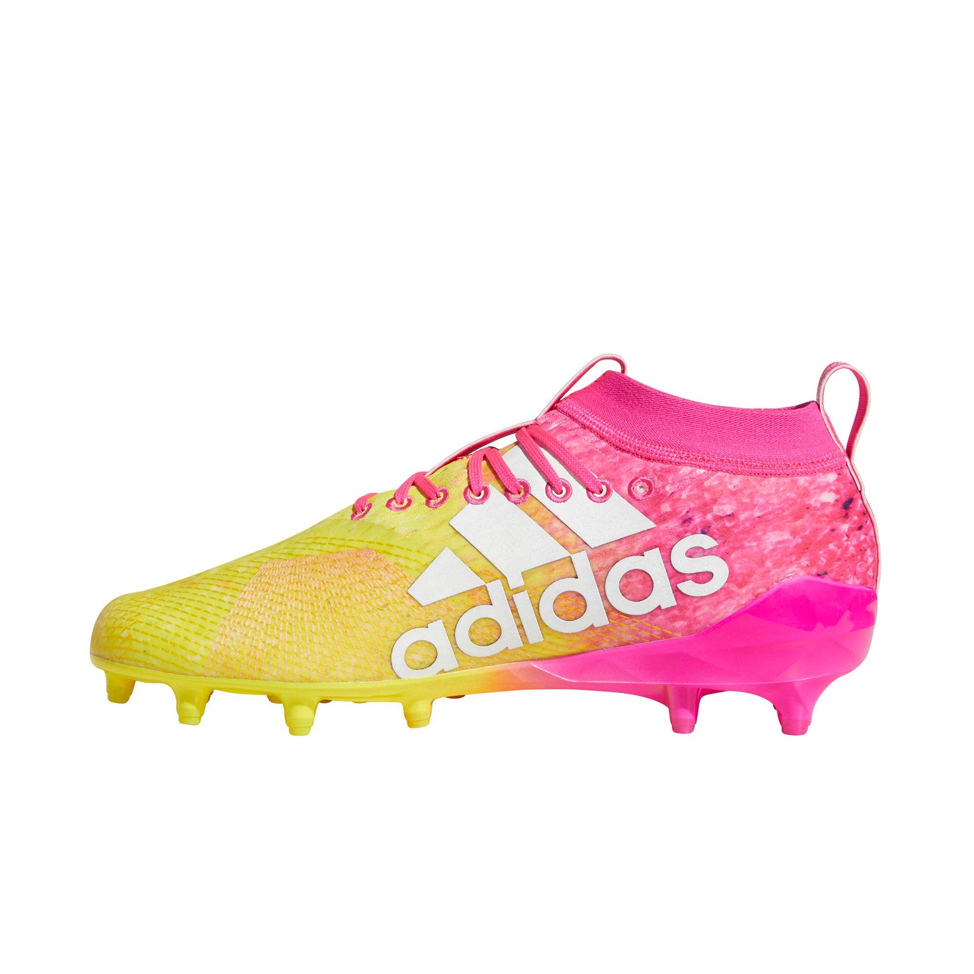 kids pink football cleats