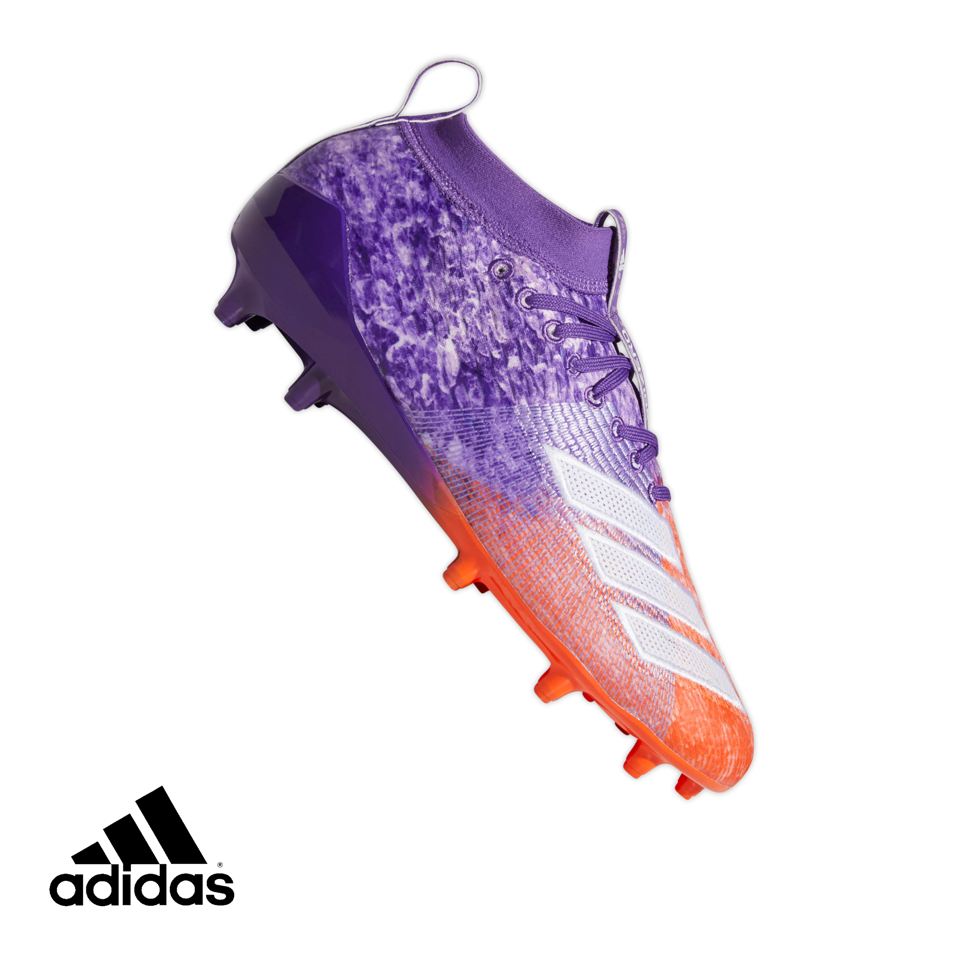 purple and orange cleats