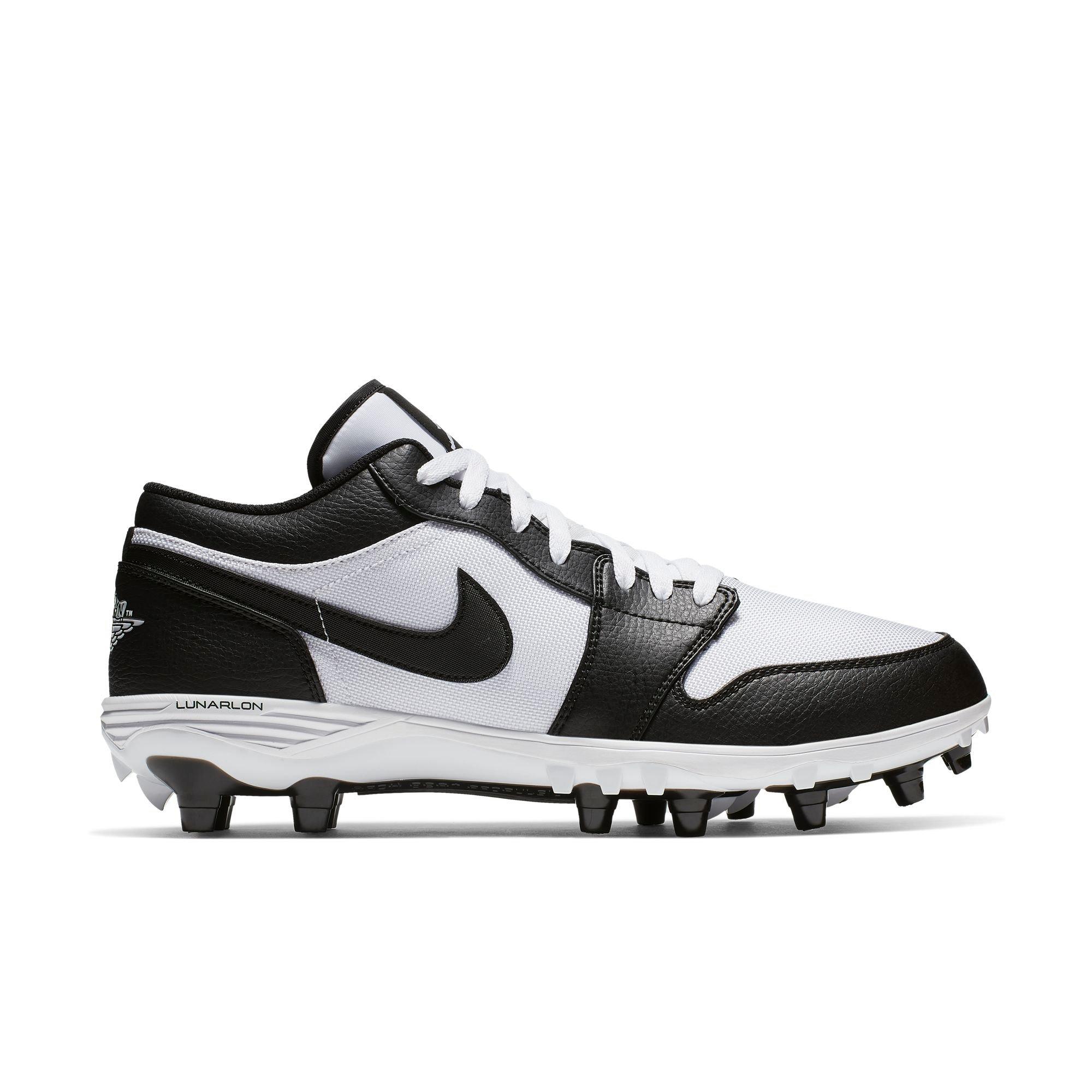 jordan 1 cleats low black and white