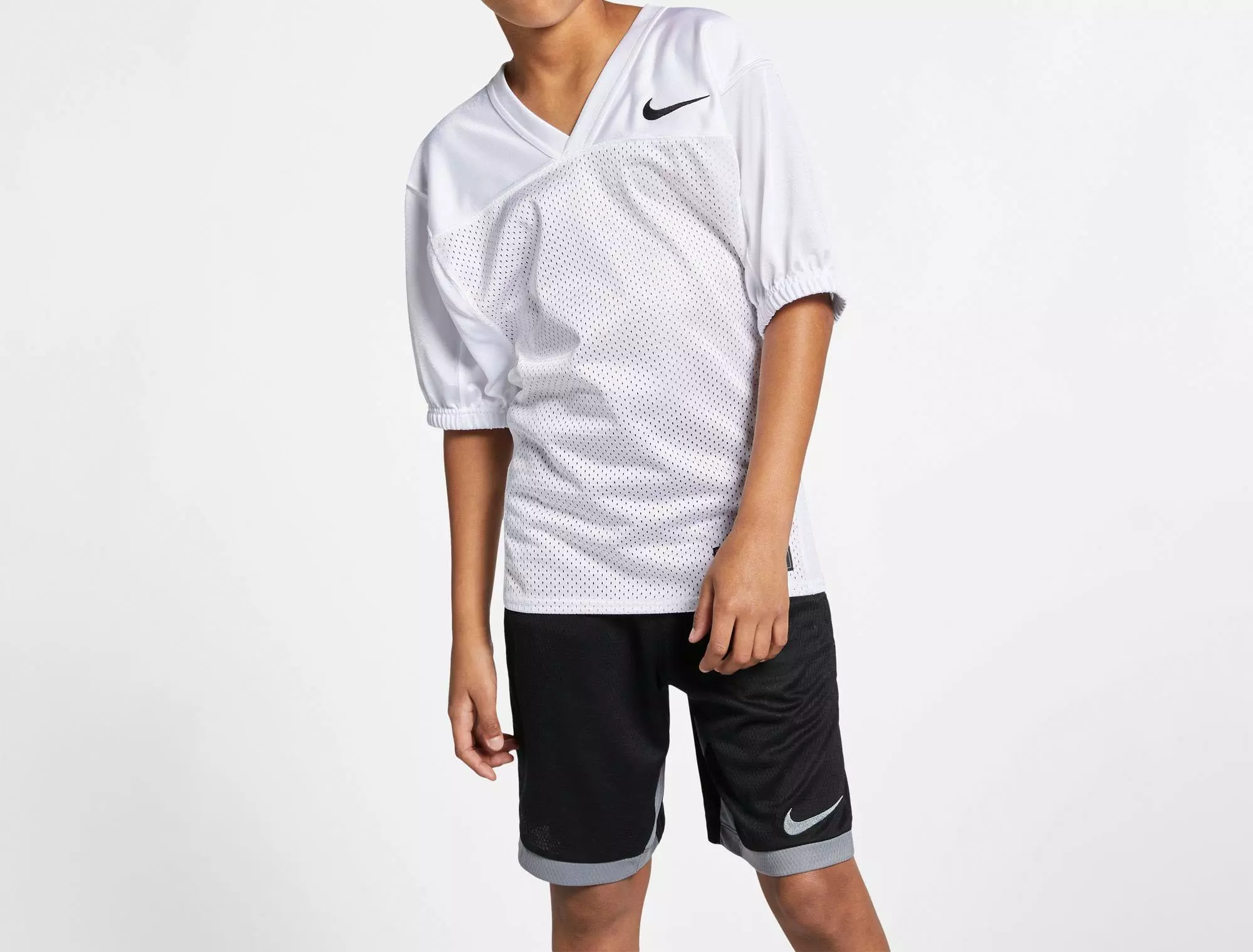 Nike Boys' Recruit Mesh Practice Football Jersey - WHITE