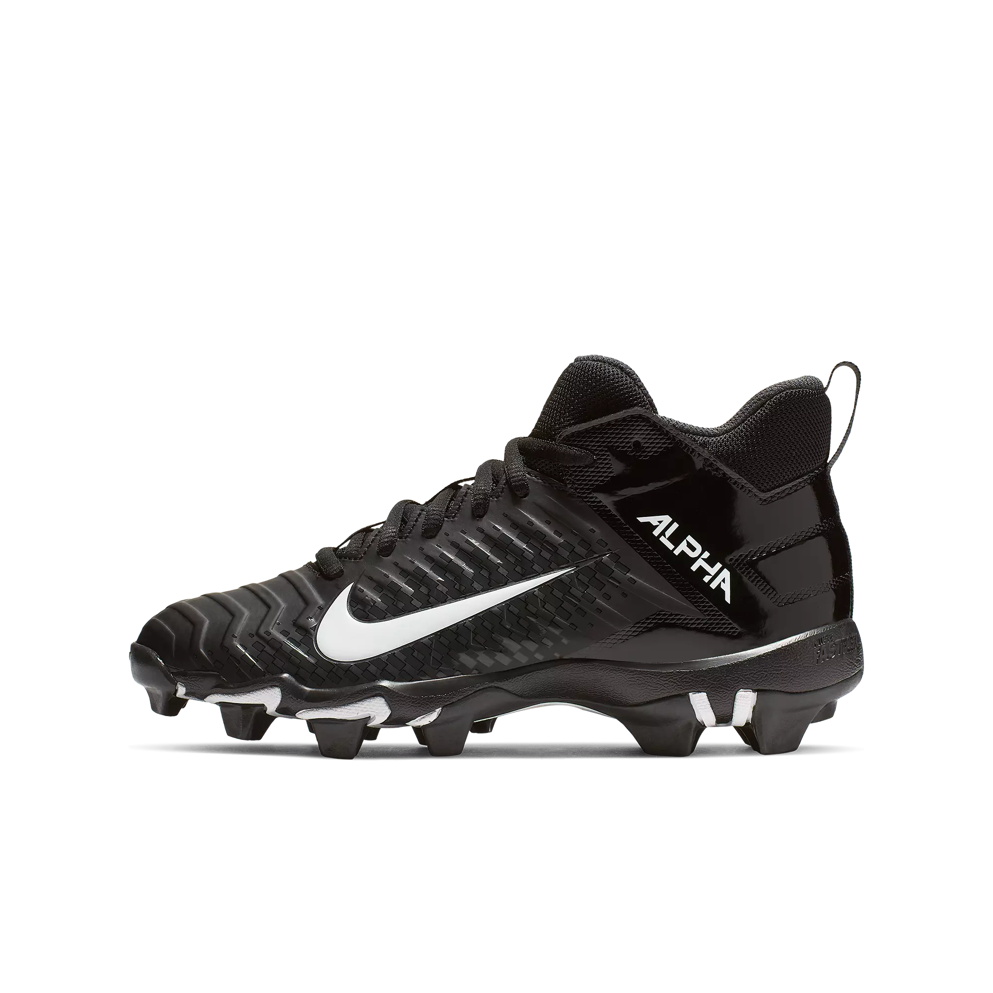 Nike Alpha Menace Shark 2 "Black/White" Grade School Boys' Football Cleat - BLACK/WHITE