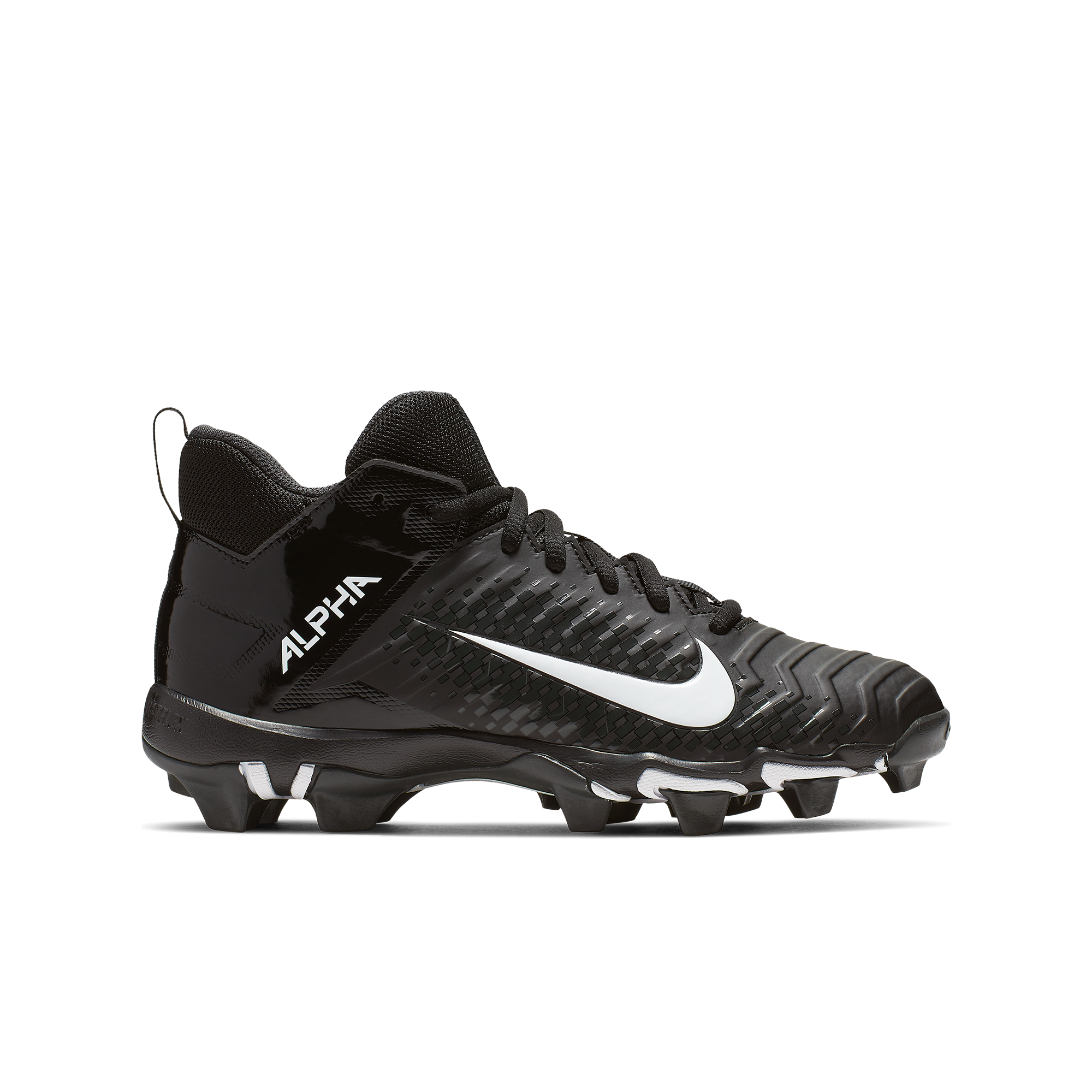 Nike Alpha Menace Shark 2 "Black/White" Grade School Boys' Football Cleat - BLACK/WHITE Thumbnail View 1