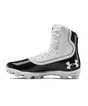 New Mens Under Armour Highlight RM Lacrosse/Football Cleats Black/White Sz 8.5 M 