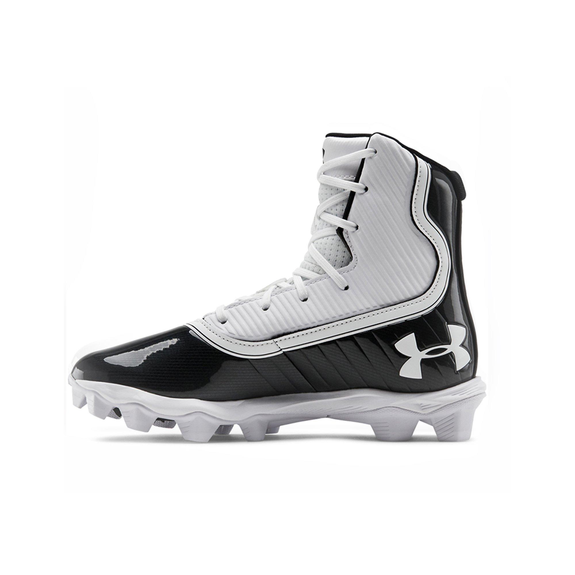 Under Armour Highlight RM Jr "Black/White" Boys' Grade School Football Cleat - BLACK/WHITE Thumbnail View 2