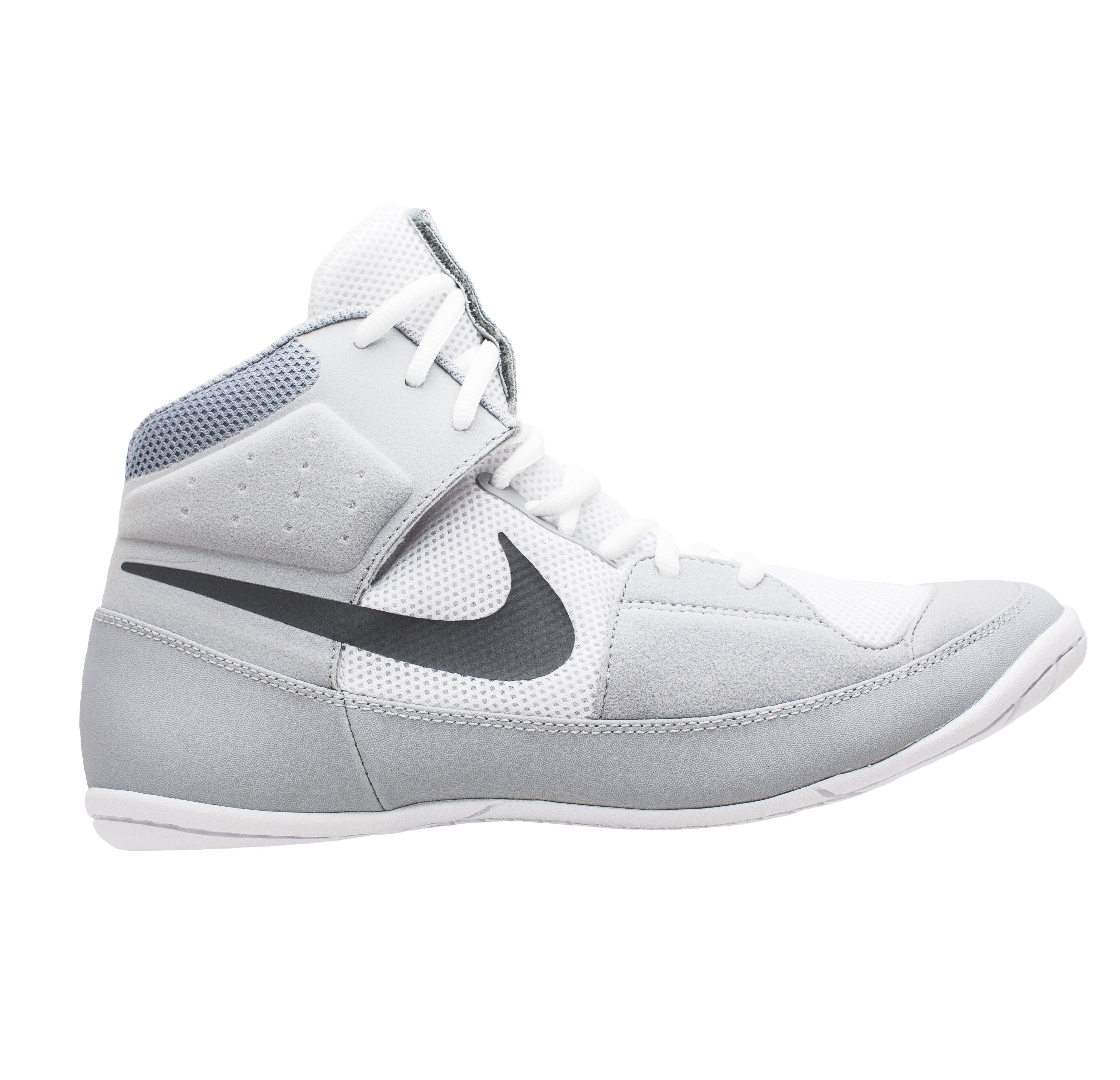 Nike Fury 3/4 White/Grey Men's Wrestling Shoes