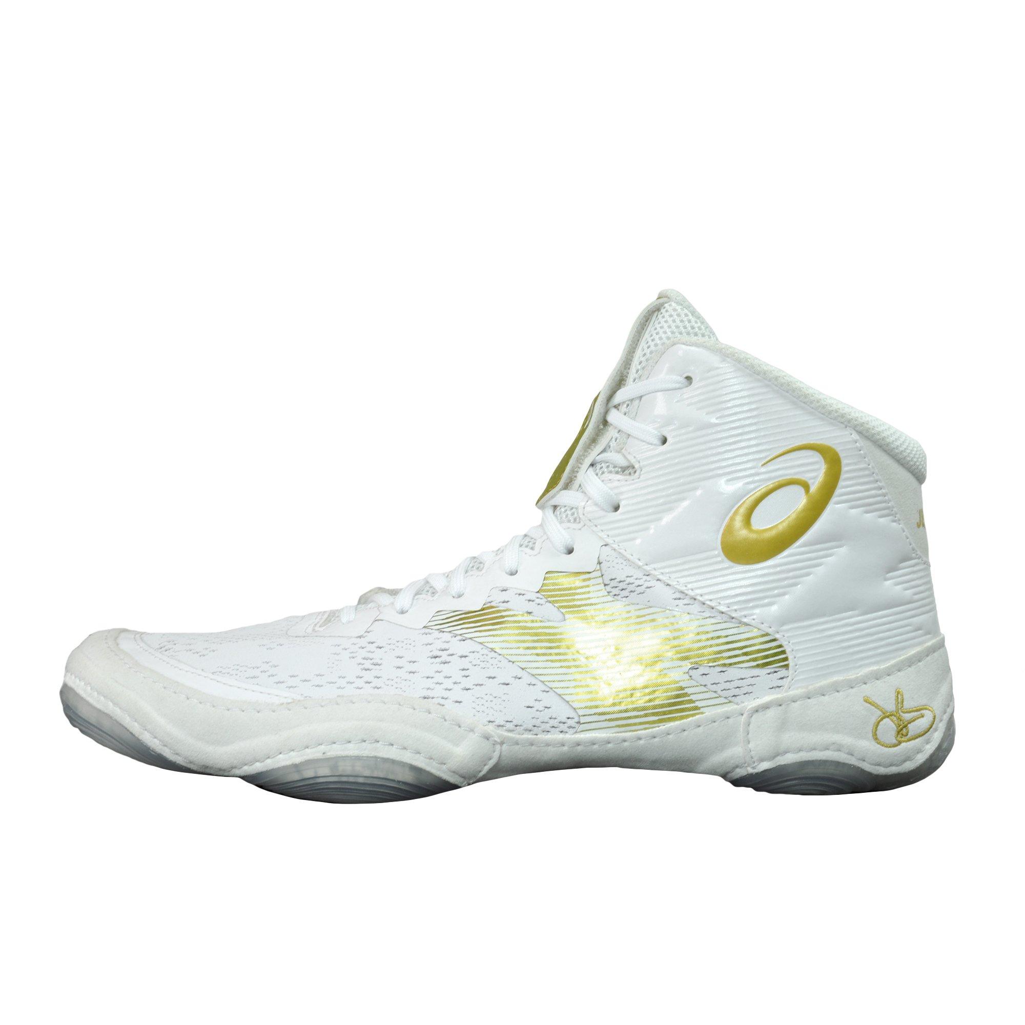 ASICS Men's JB Elite IV Wrestling Shoes, White/Rich Gold - Gear2Compete