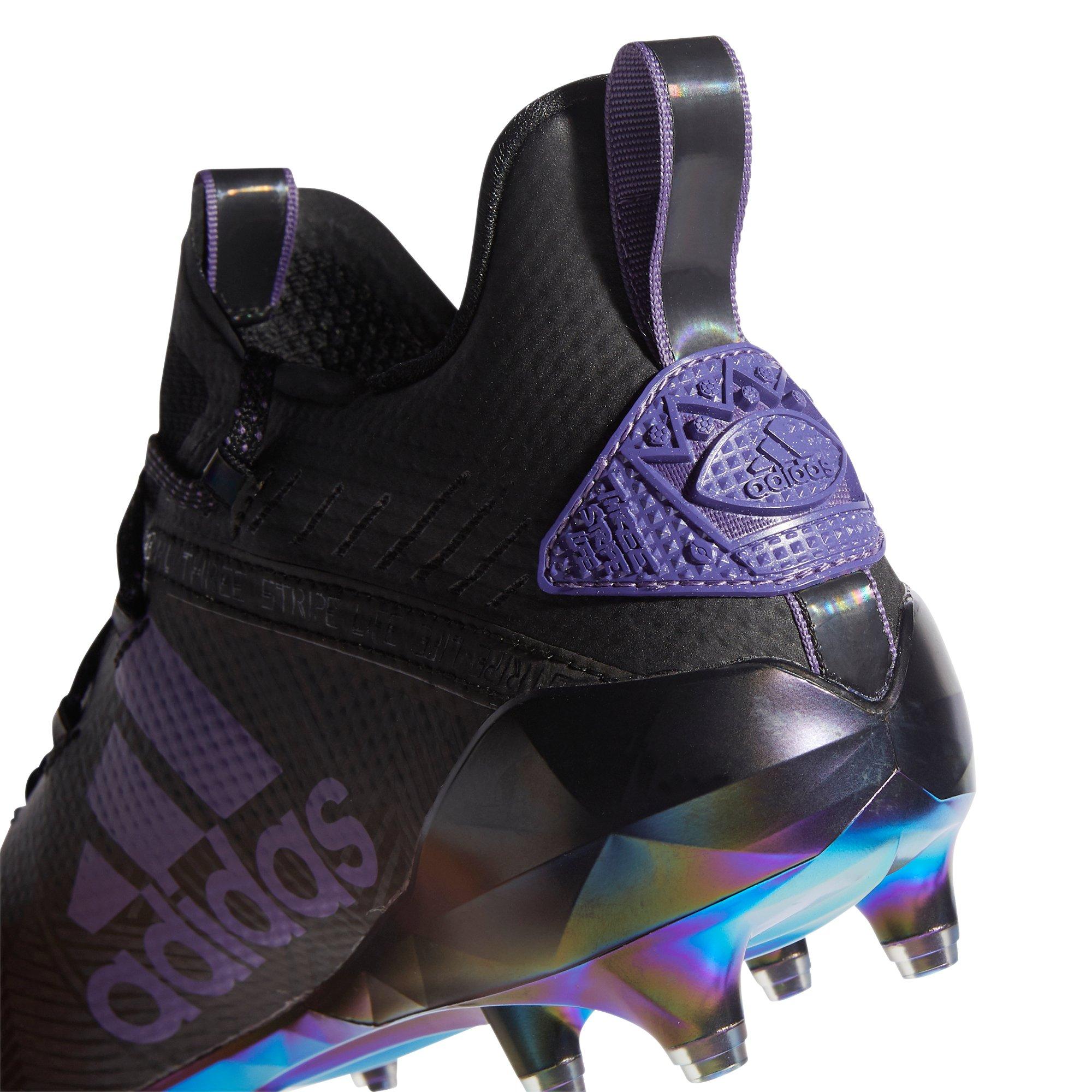purple and black youth football cleats