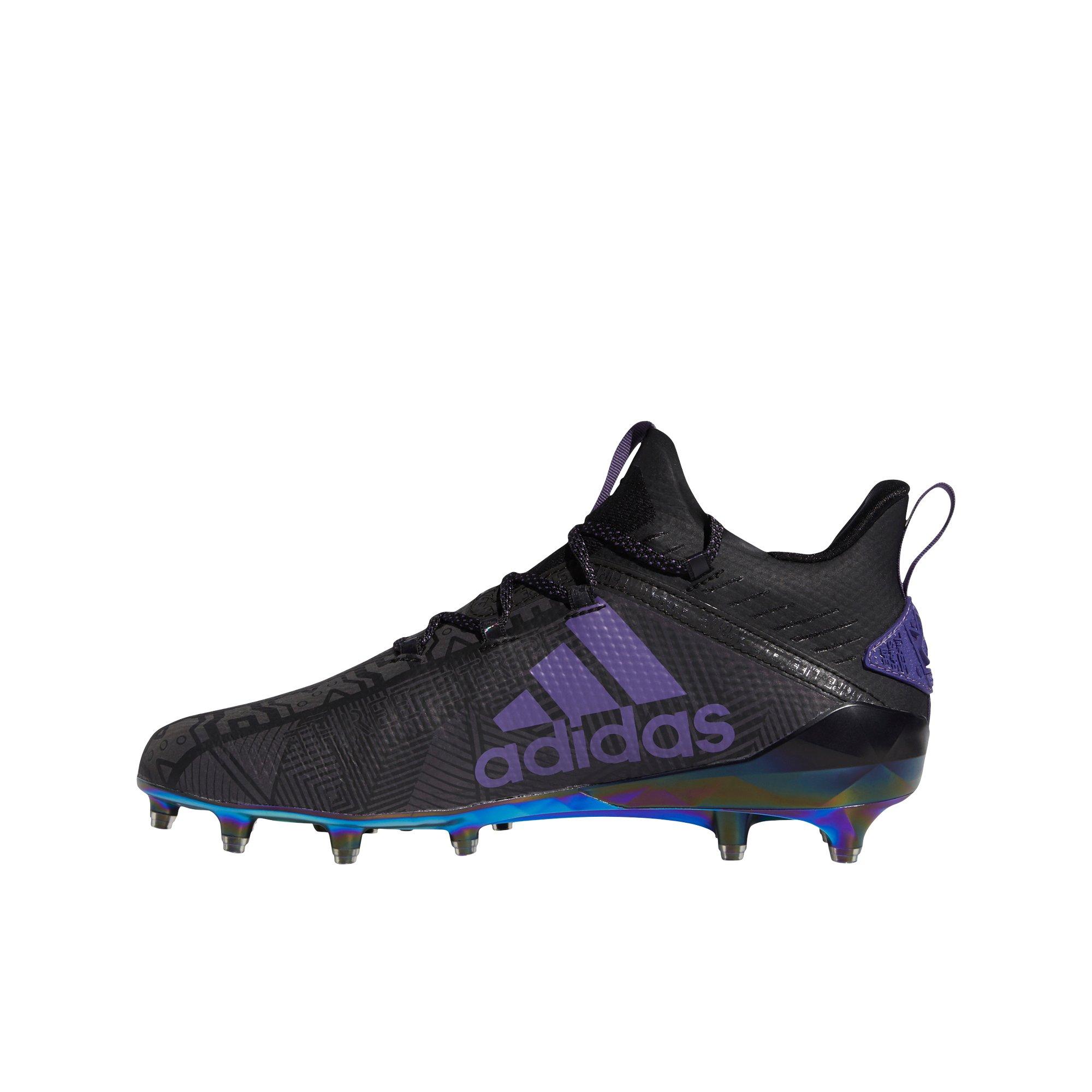 black and purple football cleats