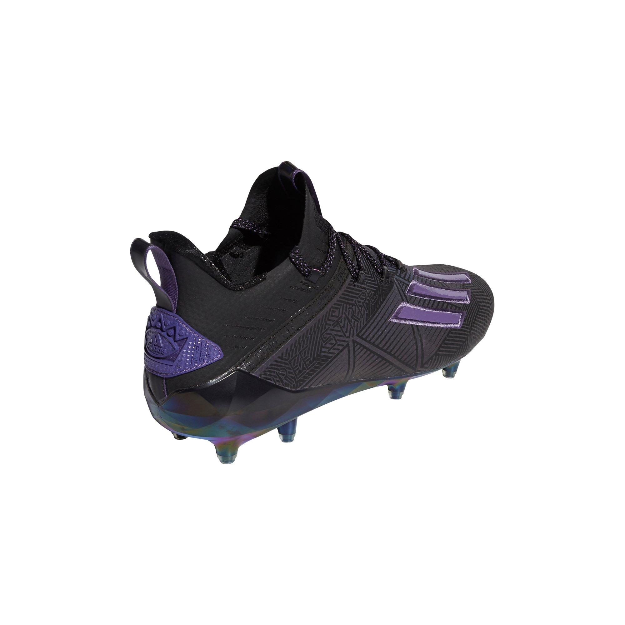 black and purple football cleats