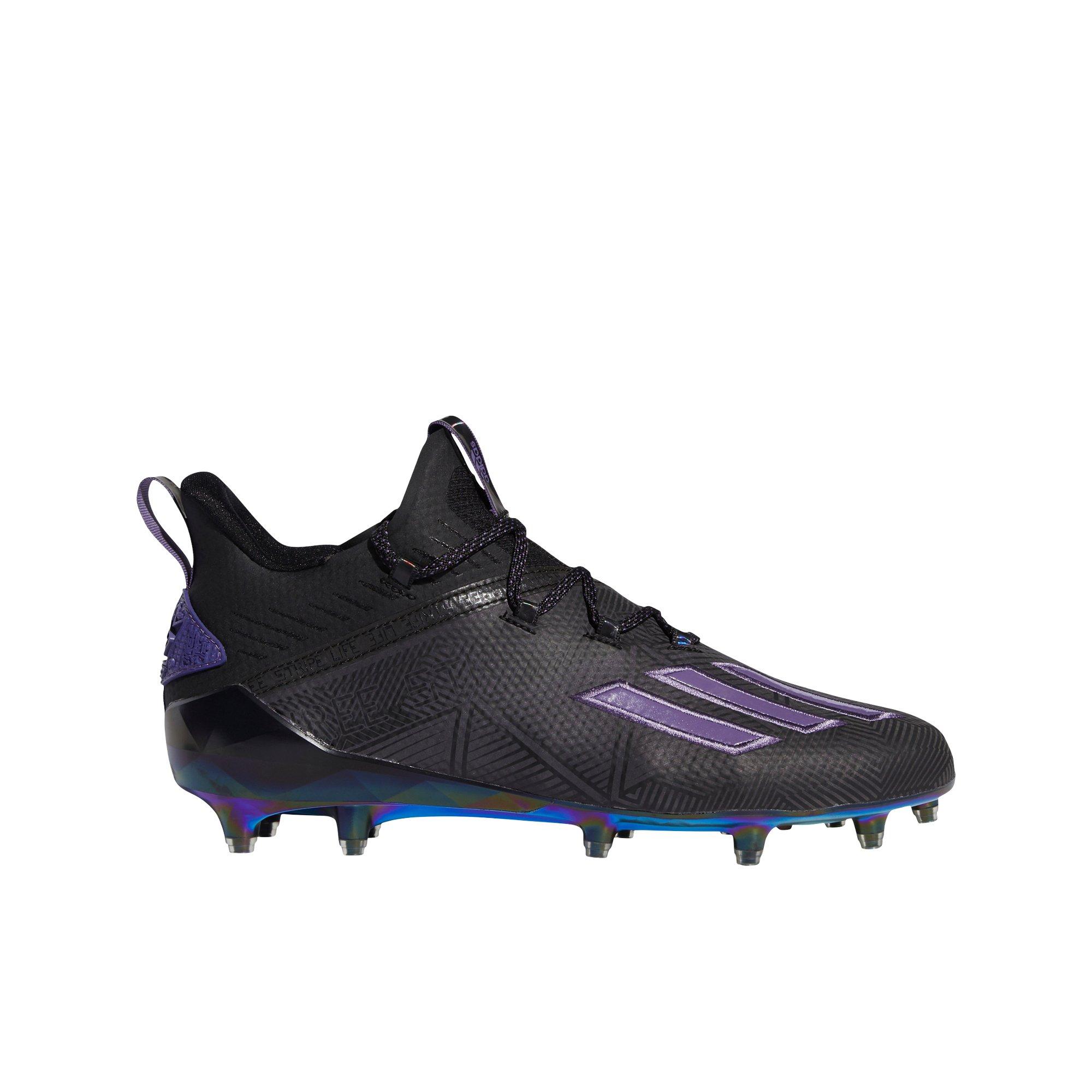 purple and black football cleats