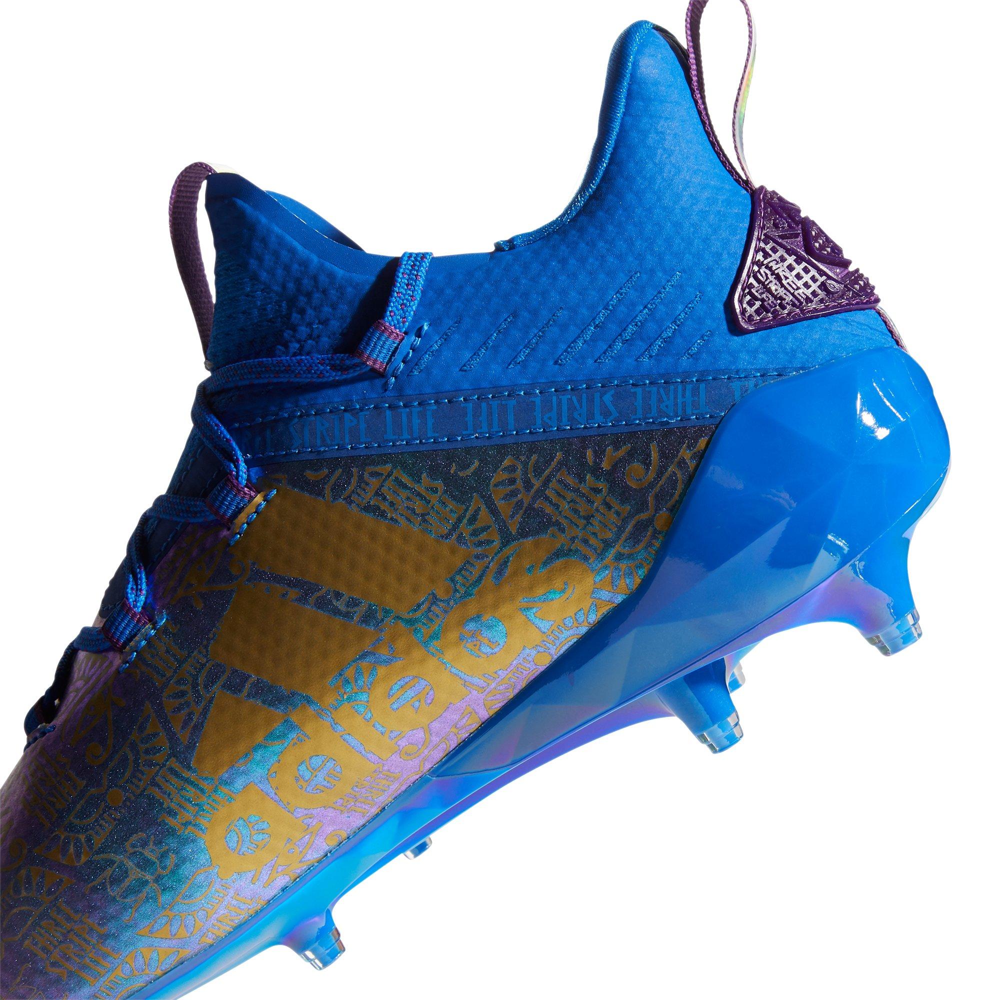 blue and gold adidas football cleats