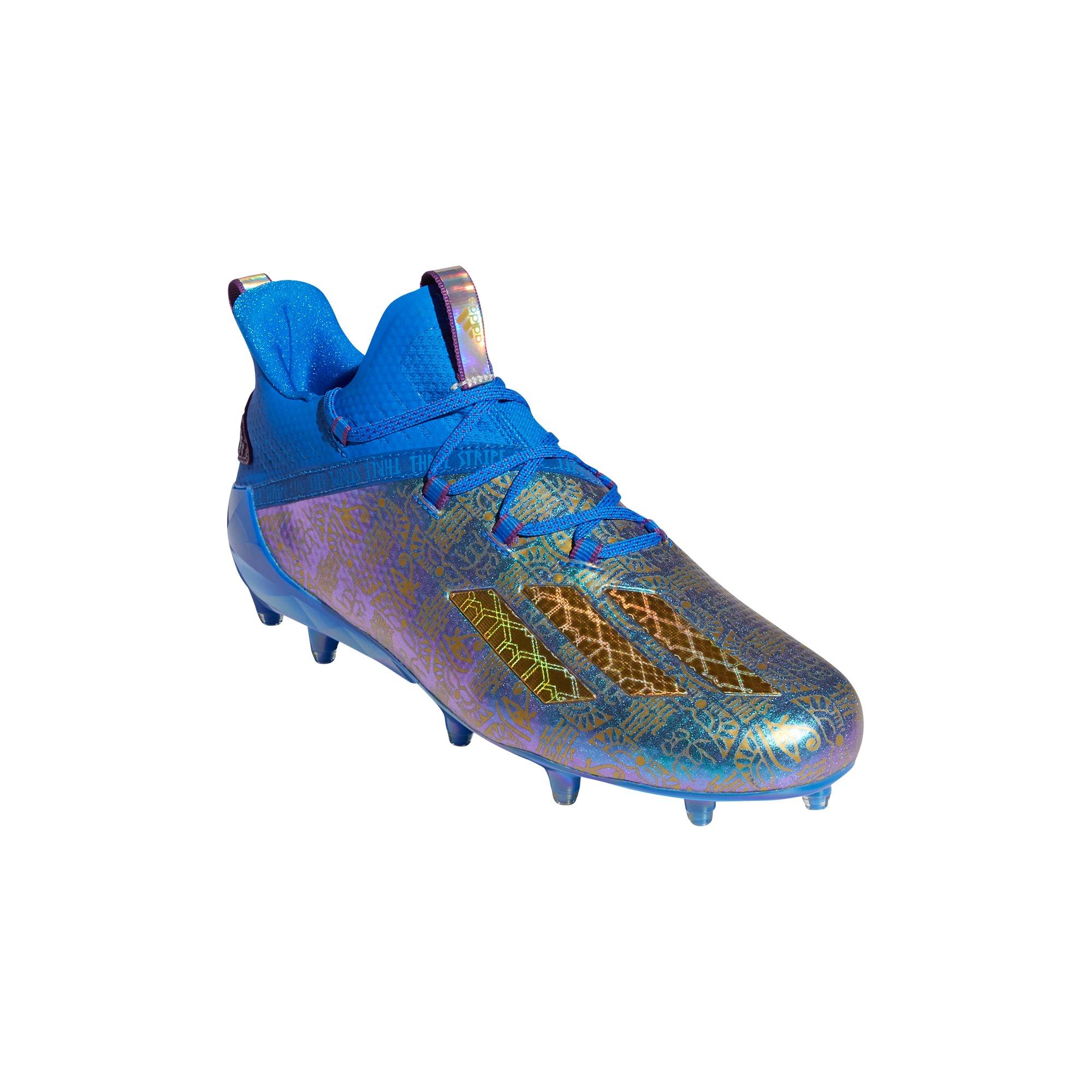 blue and gold adidas football cleats