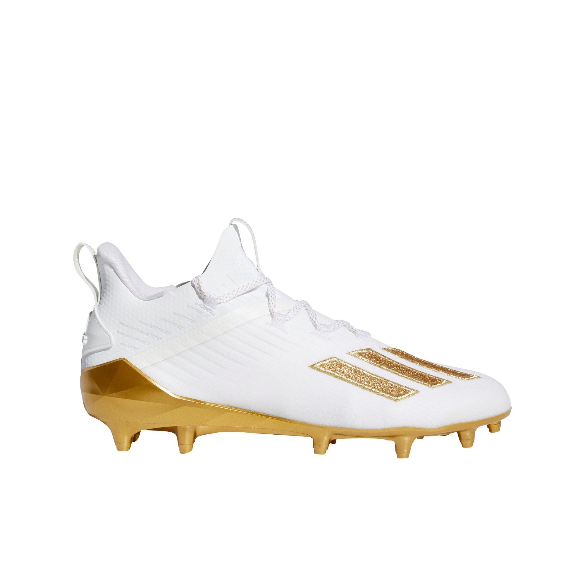 white and gold football cleats nike