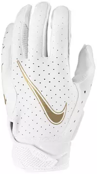 Nike Vapor Jet 6 Adult Football Receiver Gloves - White/Gold - WHITE/GOLD