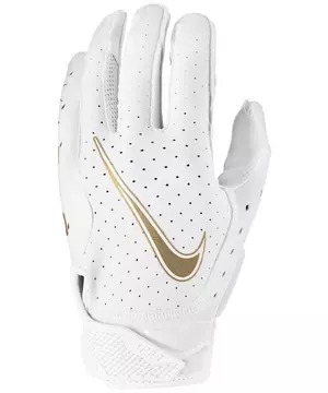 Nike Vapor Jet 6 Adult Football Receiver Gloves - White/Gold View 1