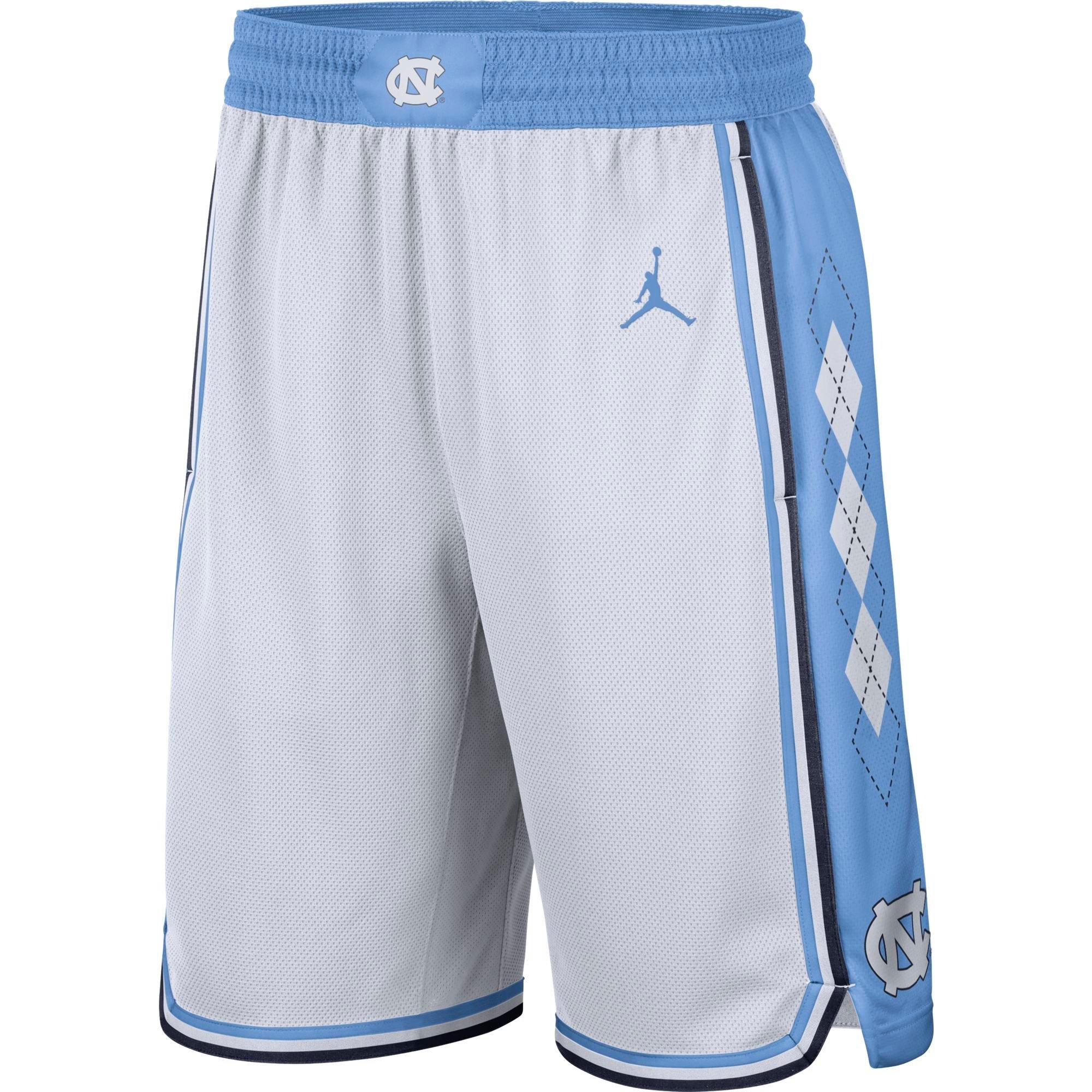 Jordan Men's North Carolina Tar Heels Replica Basketball Shorts - WHITE Thumbnail View 1