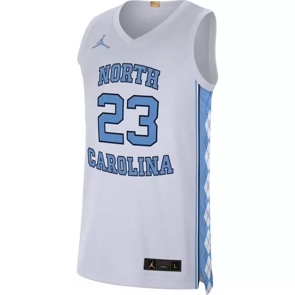 Throwback North Carolina #23 Jordan Basketball Jersey Youth Size Sewn White  Blue