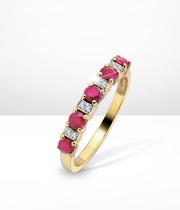 9ct Gold Diamond And Ruby Ring