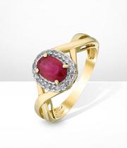 9ct Yellow Gold Oval Treated Ruby Ring