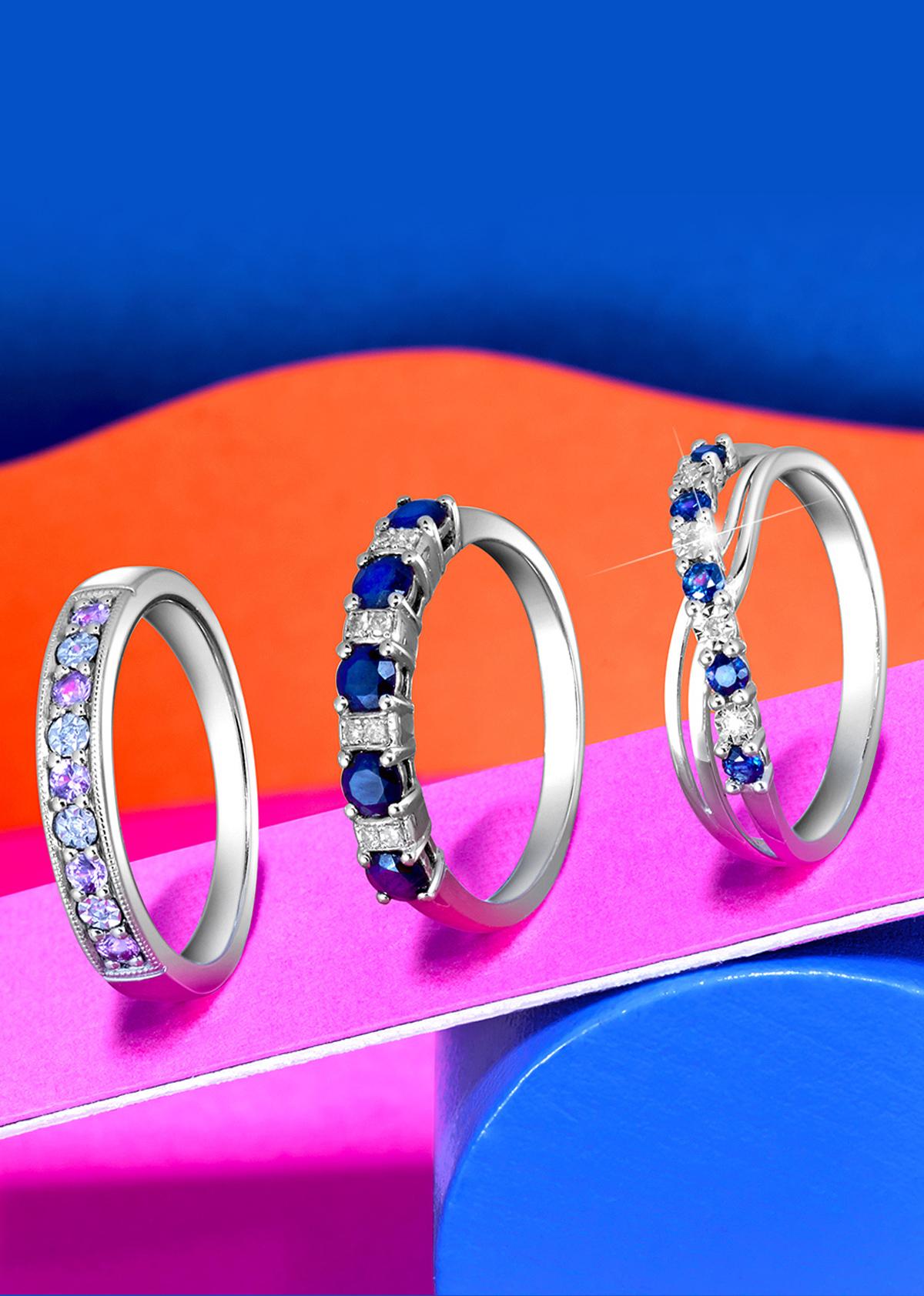 Sapphire and Diamond Eternity Rings