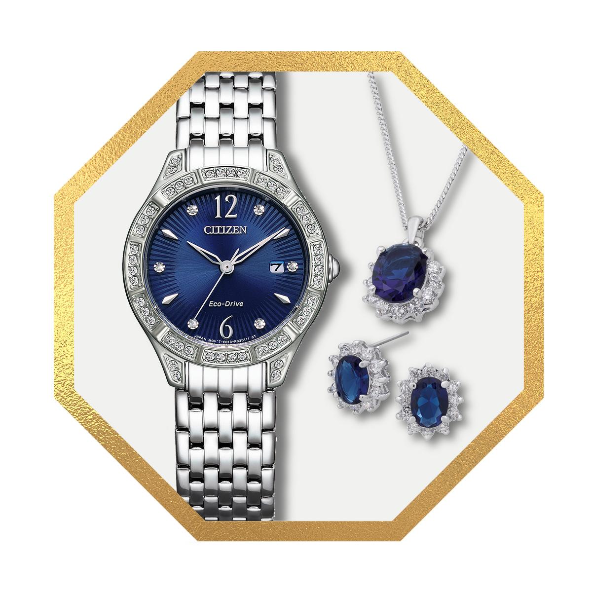 Citizen Ladies' Swarovski Crystal Watch & Jewellery Gift Set