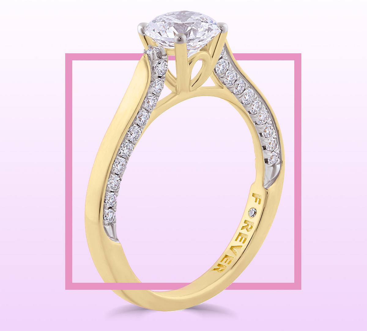 18ct Yellow Gold 1ct Forever Diamond Solitaire Engagement Ring